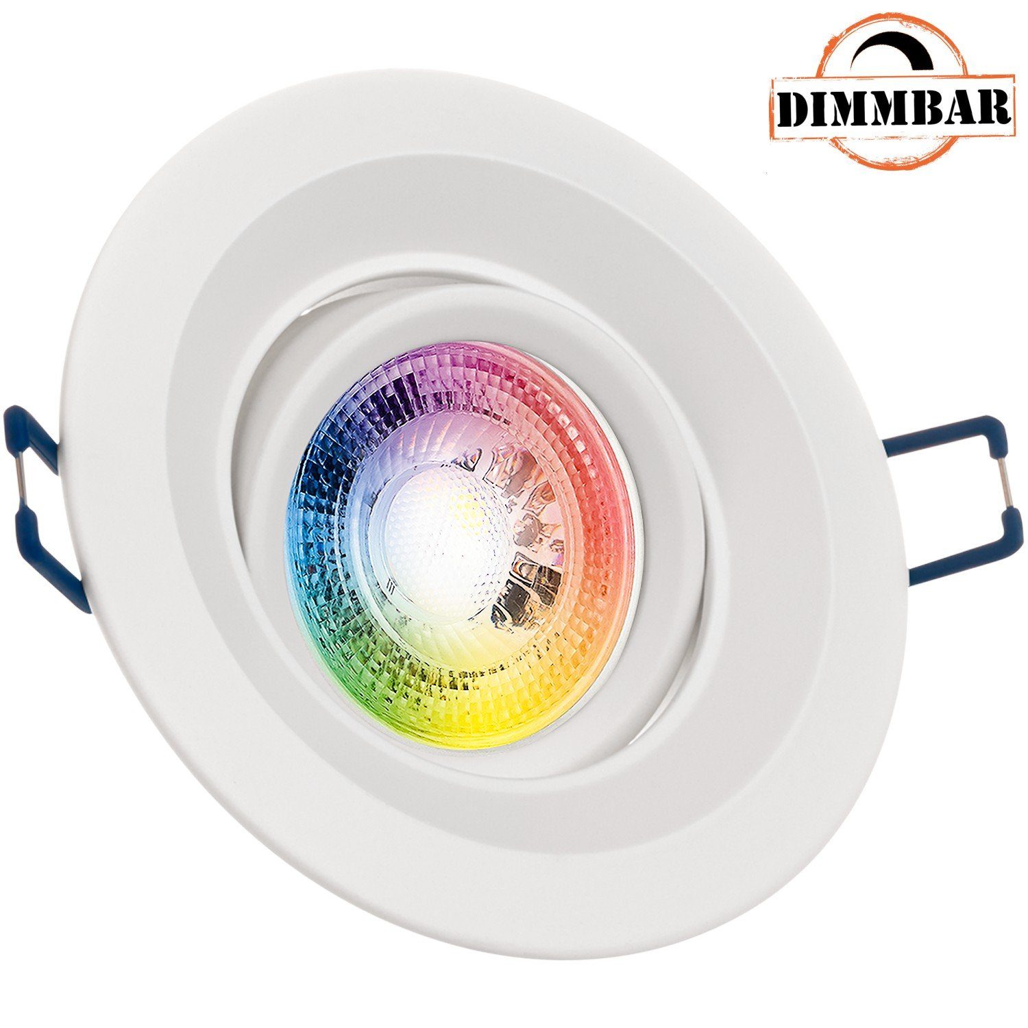 LEDANDO LED Einbaustrahler RGB LED Einbaustrahler Set GU10 in weiß mit 3W LED von LEDANDO - 11 Fa