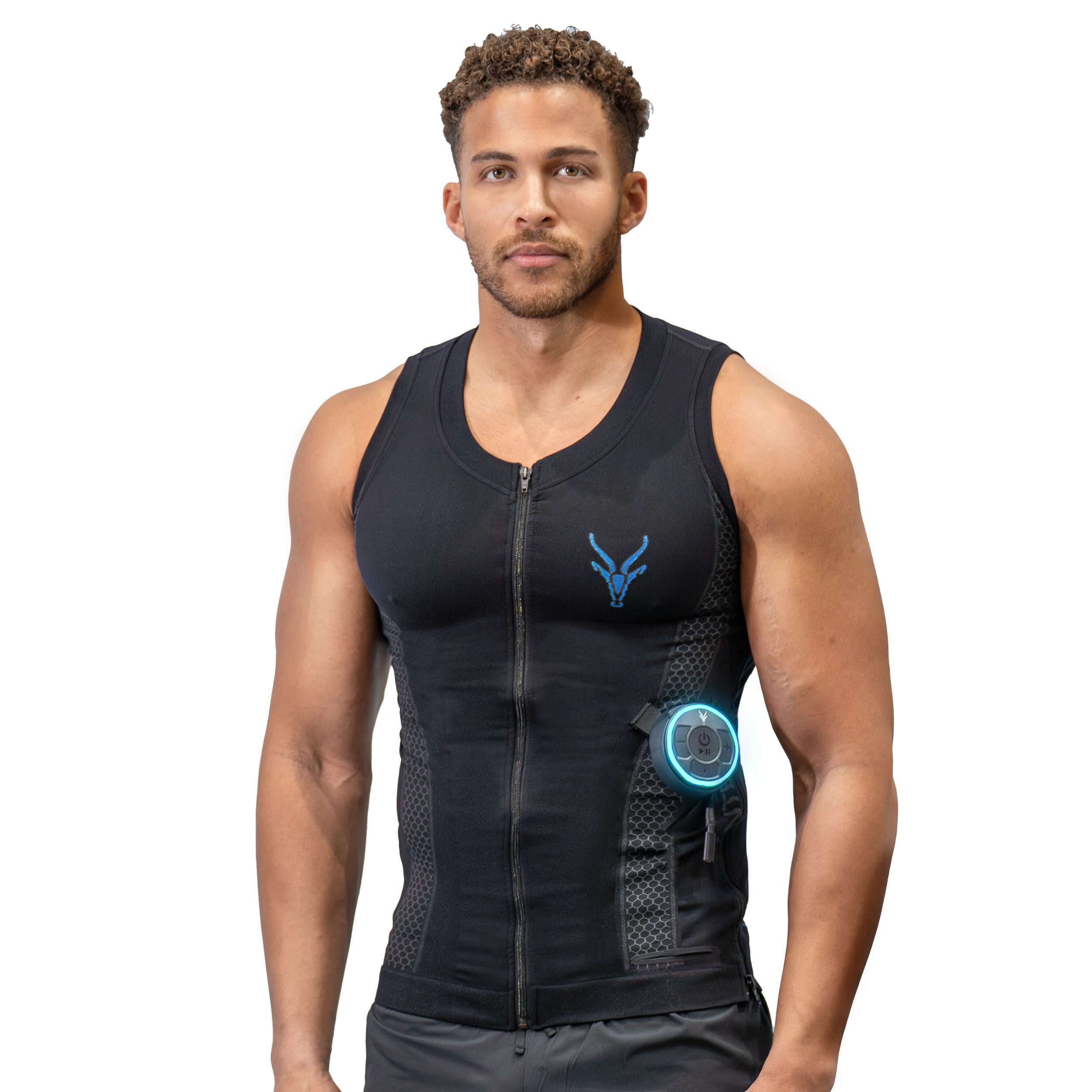 Antelope by Beurer EMS-Gerät Evolution EMS Tank Top für Männer, EMS Rücken- und Bauchmuskeltrainer