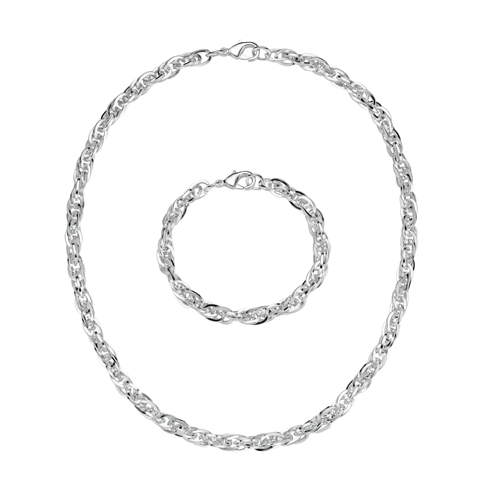 Firetti Ketten und Armband Set Multipack Schmuck Geschenk Messing Armkette Halskette (Set, 2-tlg)