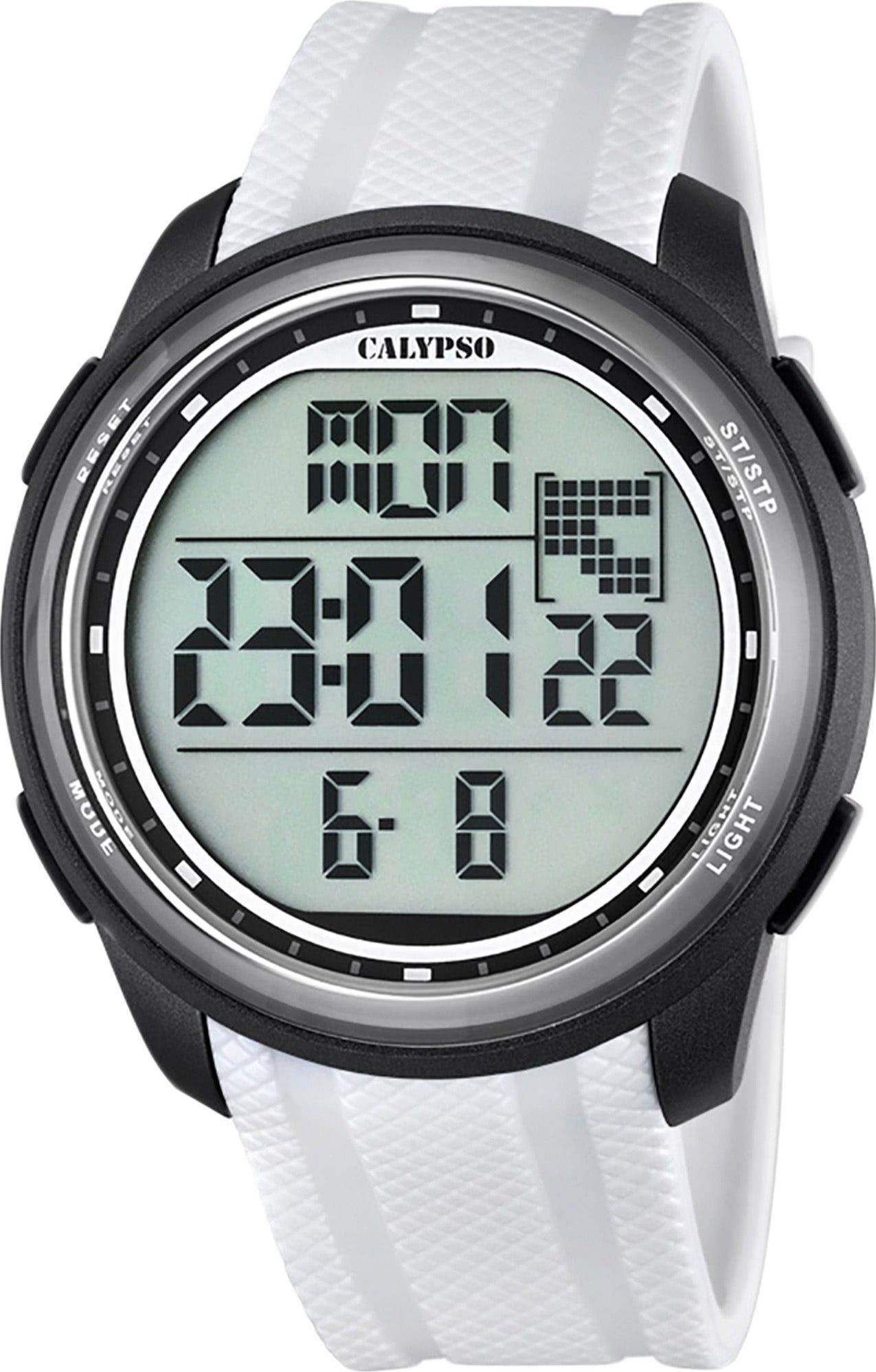 CALYPSO WATCHES Digitaluhr Calypso Herren Uhr K5704/5 Kunststoff PUR,  Herren Armbanduhr rund, PURarmband weiß, Sport | Quarzuhren
