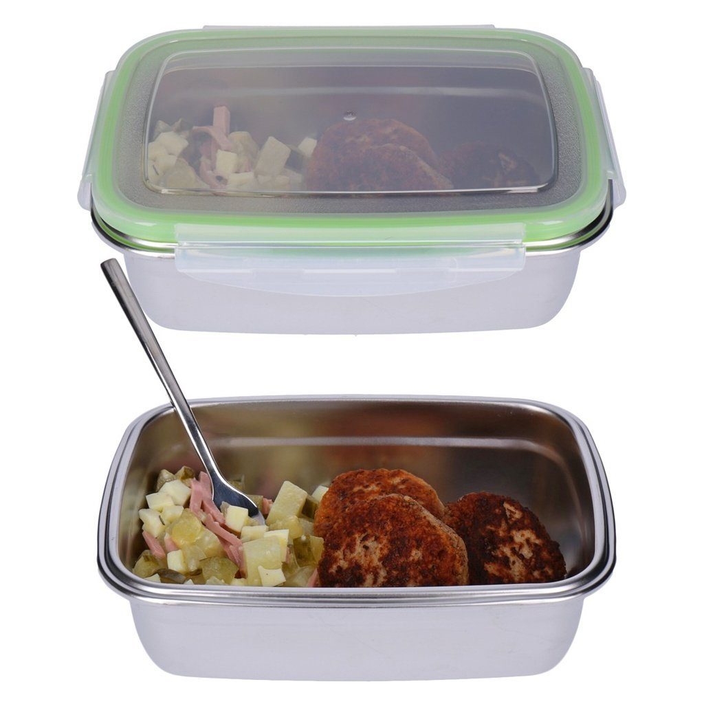 TP Lunchbox 3er Lunchbox Set aus Edelstahl Klick- 18/10 mit Deck Frischhaltedosen