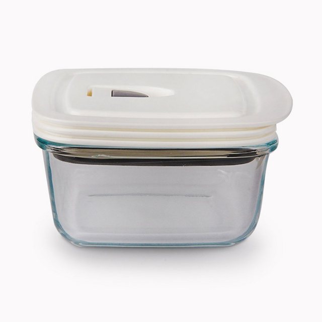Karaca Vorratsglas „KARACA Cookplus Weiß Vorratsbehälter Eckig 0.9 Lt, Glas, Luftdicht Behälter aus Glas Mit Deckel, Aufbewahrungsbox, Küche, Vorratsdosen“