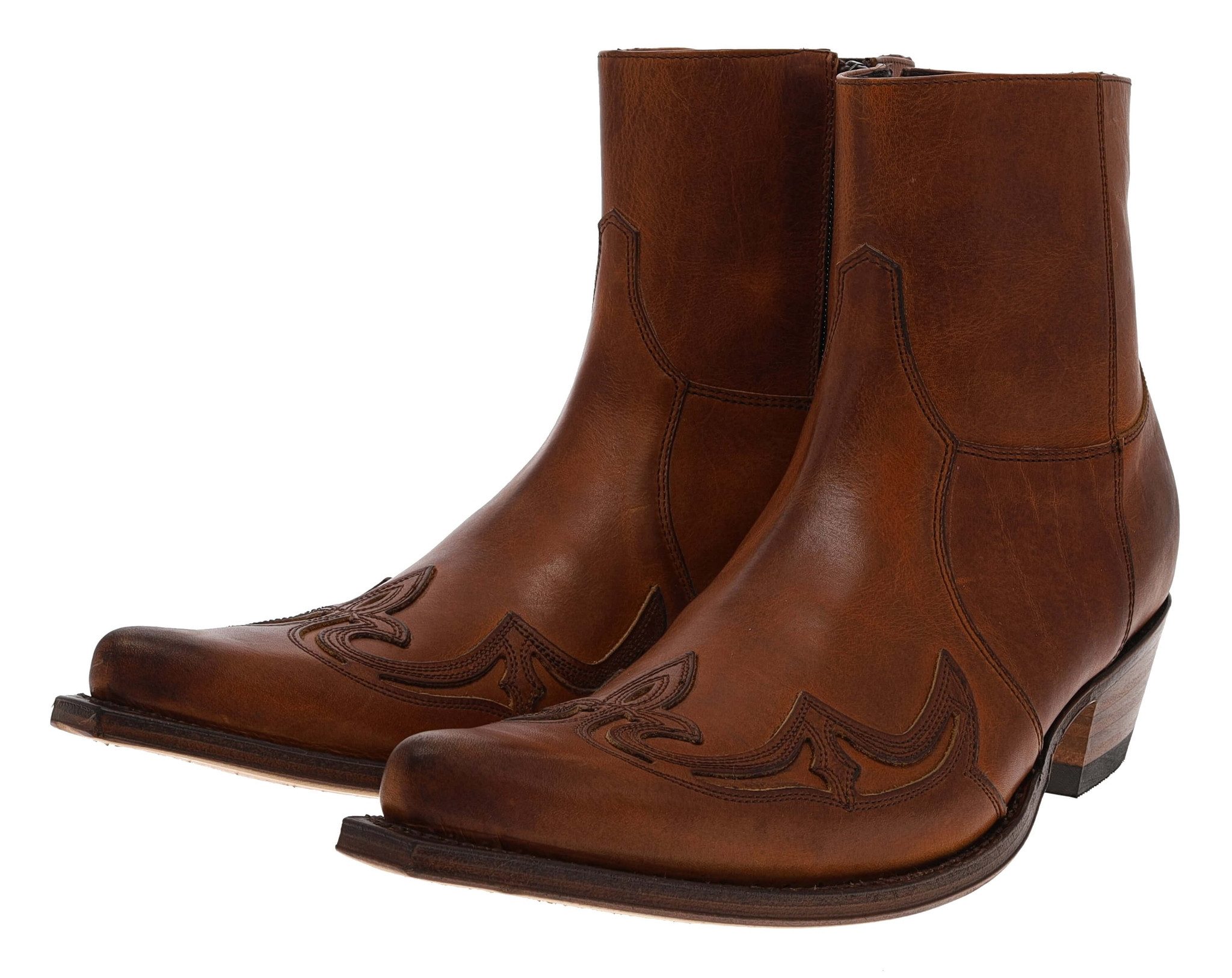 Sendra Boots 7783 Braun Westernstiefelette Rahmengenäht Lederstiefelette günstig online kaufen