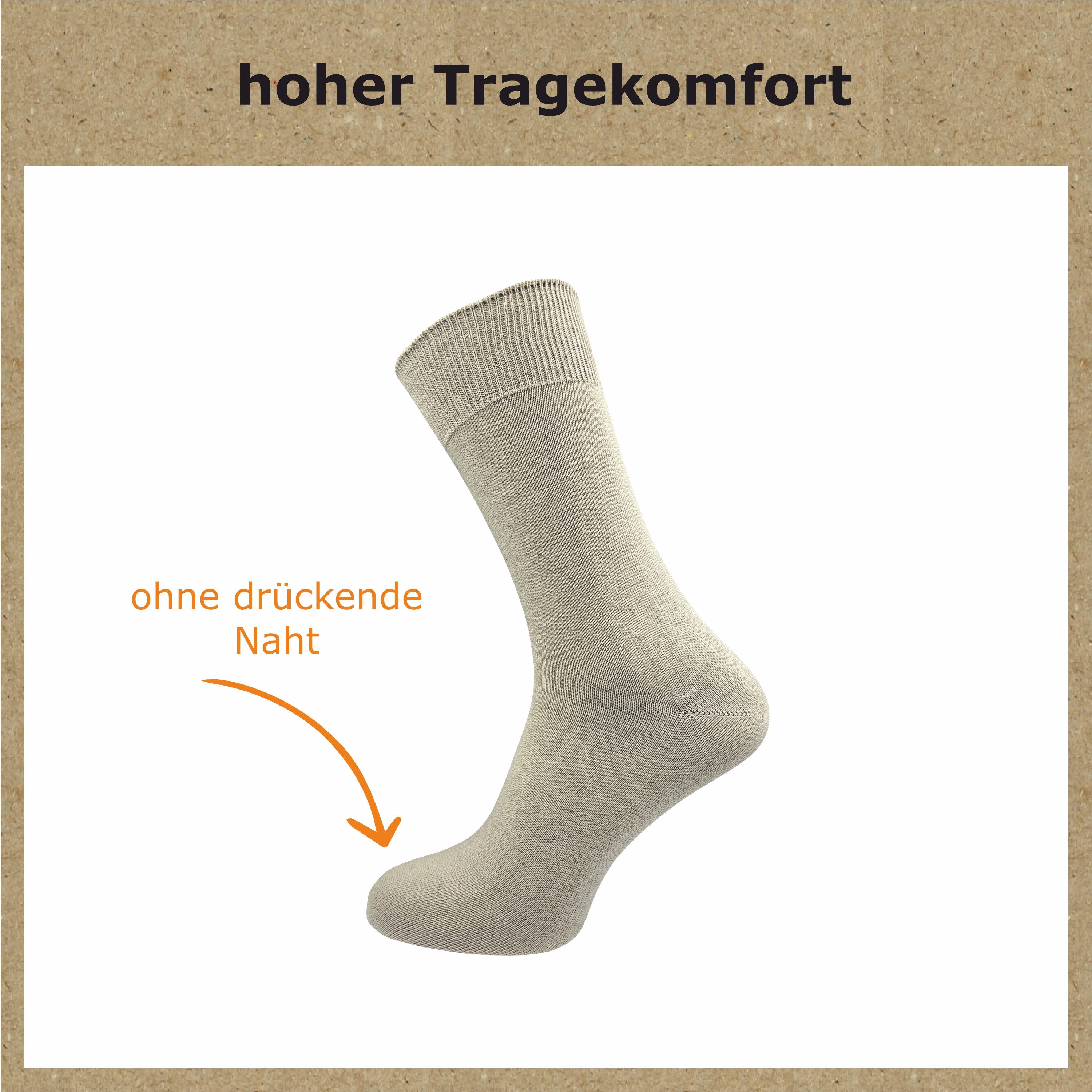 GAWILO Basicsocken für Herren aus 100% Baumwolle - ohne Gummi - ohne drückende Naht (12 Paar) in schwarz, weiß & blau - für Preisbewusste in ansprechender Qualität