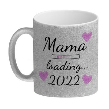 speecheese Tasse Mama loading 2022 Kaffeetasse mit Herzen für die Schwangerschaft