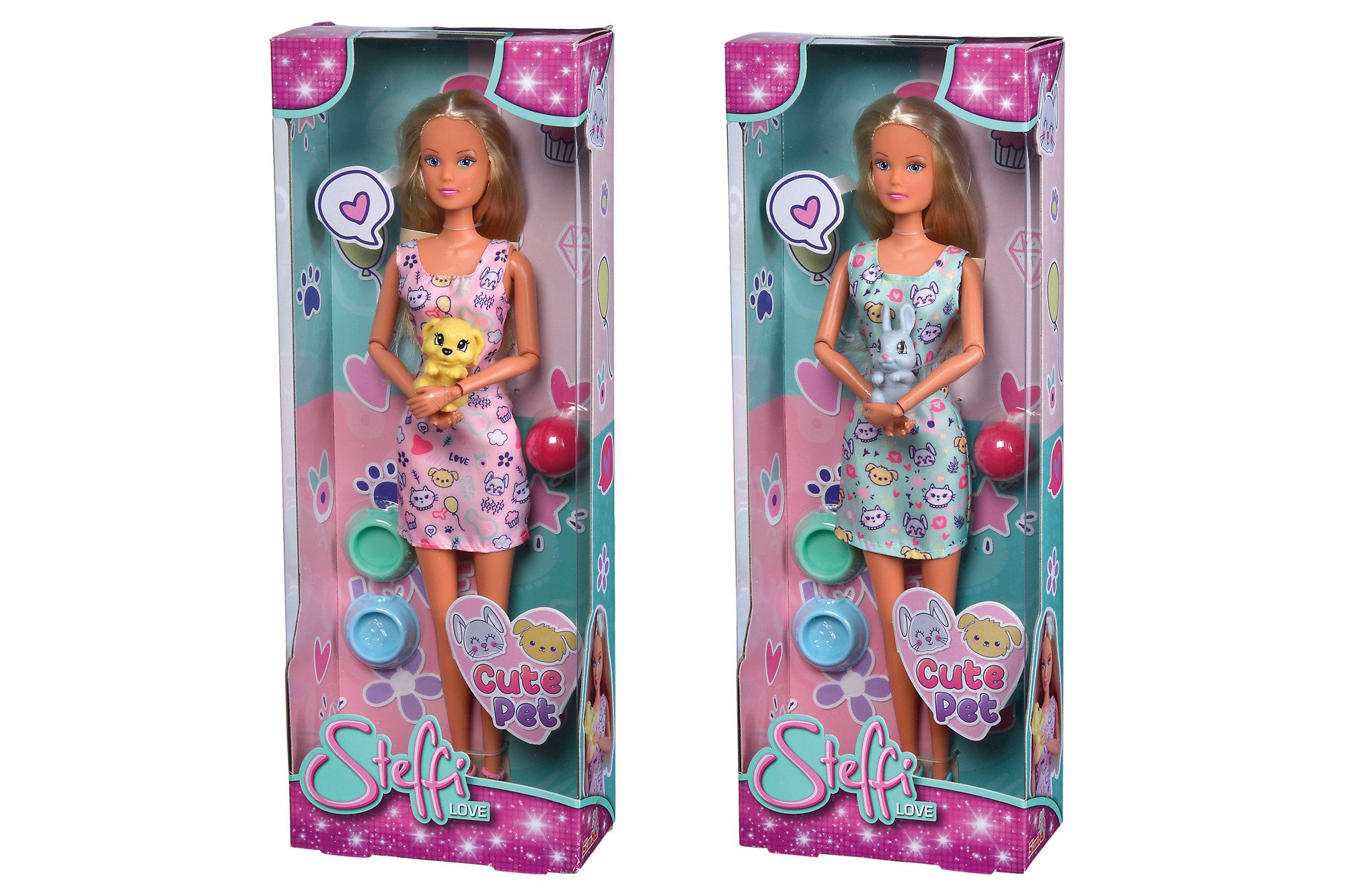 Anziehpuppe Puppe Steffi Love Cute Pet 2fach sortiert