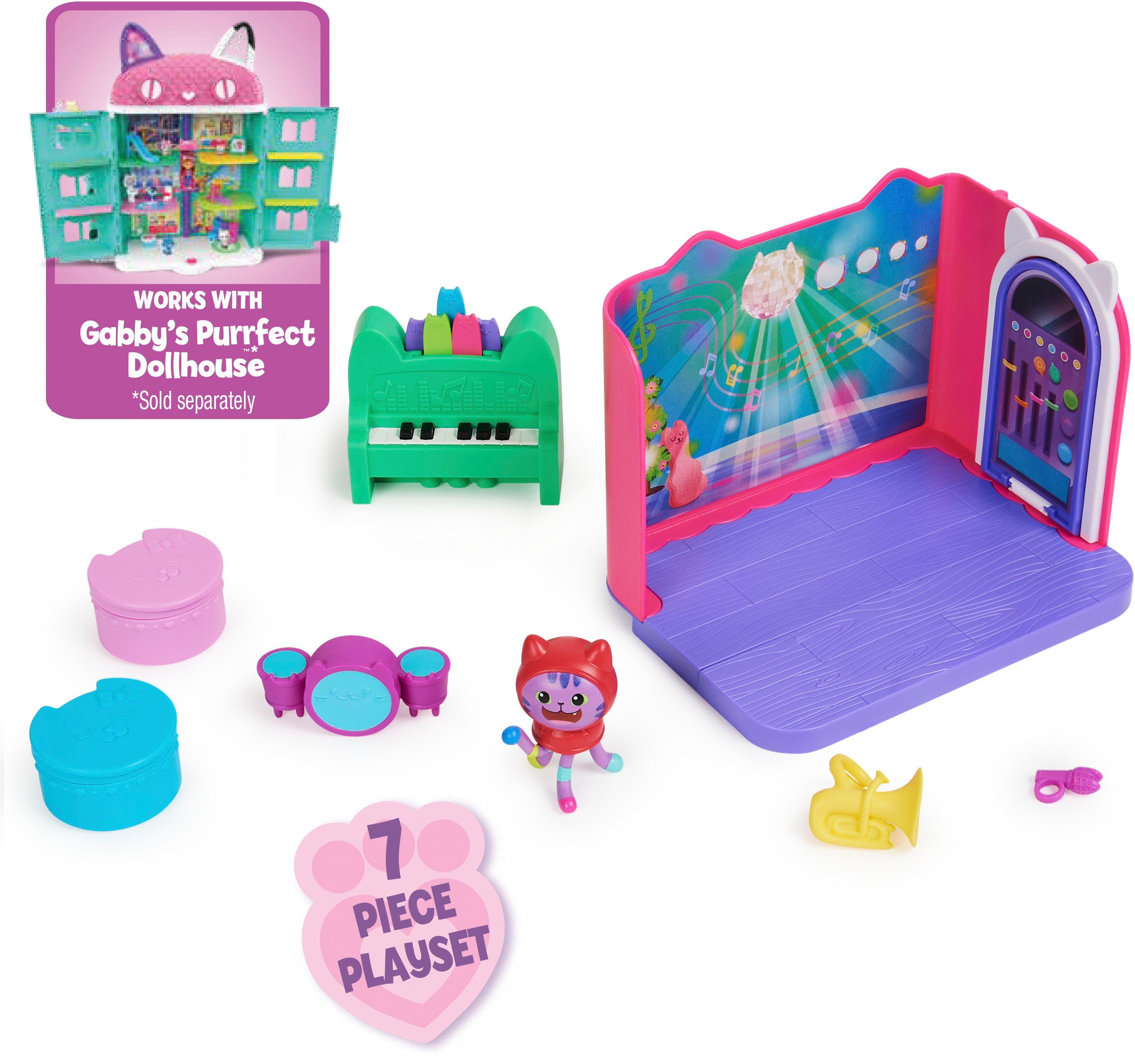 Spin Master Spielwelt Gabby's Dollhouse – Deluxe Room – DJ Catnip's Musikzimmer – Bild 5 von 5