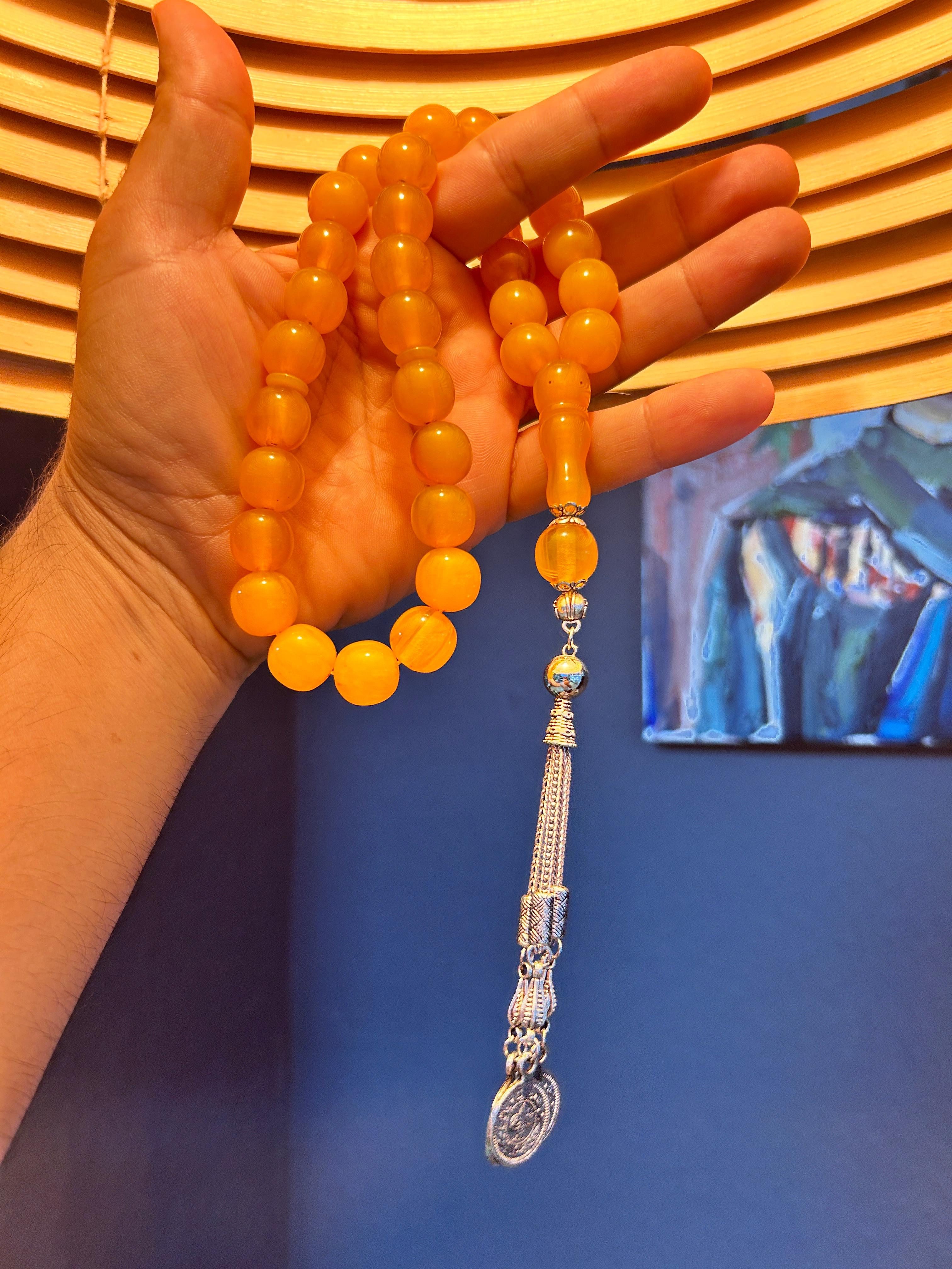 TesbihBid Kettenanhänger Osmanli Tesbih (Tasbeeh Tasbih Bakalite faturan kuka, 33-tlg., tasbih, misbaha, rosaryTasbih tesbih islam), Vater Geschenk
