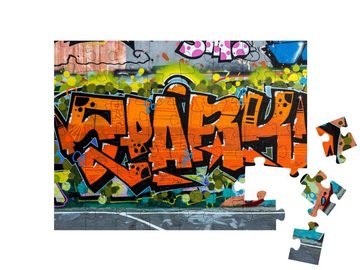 puzzleYOU Puzzle Graffiti Street Art an einer kompletten Wand, 48 Puzzleteile, puzzleYOU-Kollektionen Graffiti
