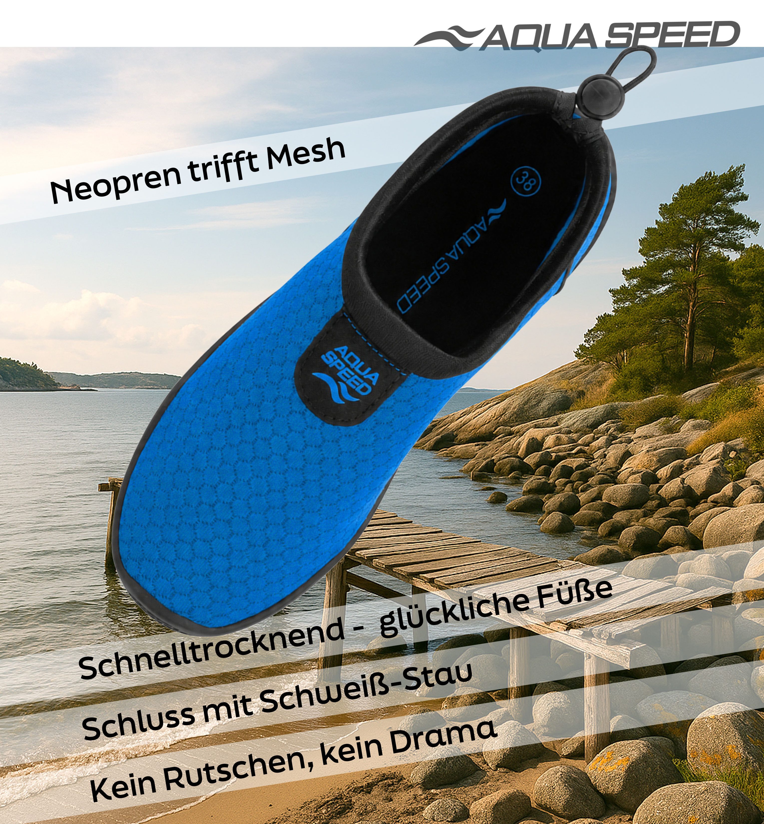 Aqua Speed 30-Aqua Shoe modische Aqua Schuhe + Microfaserhandtuch Wasserschuh