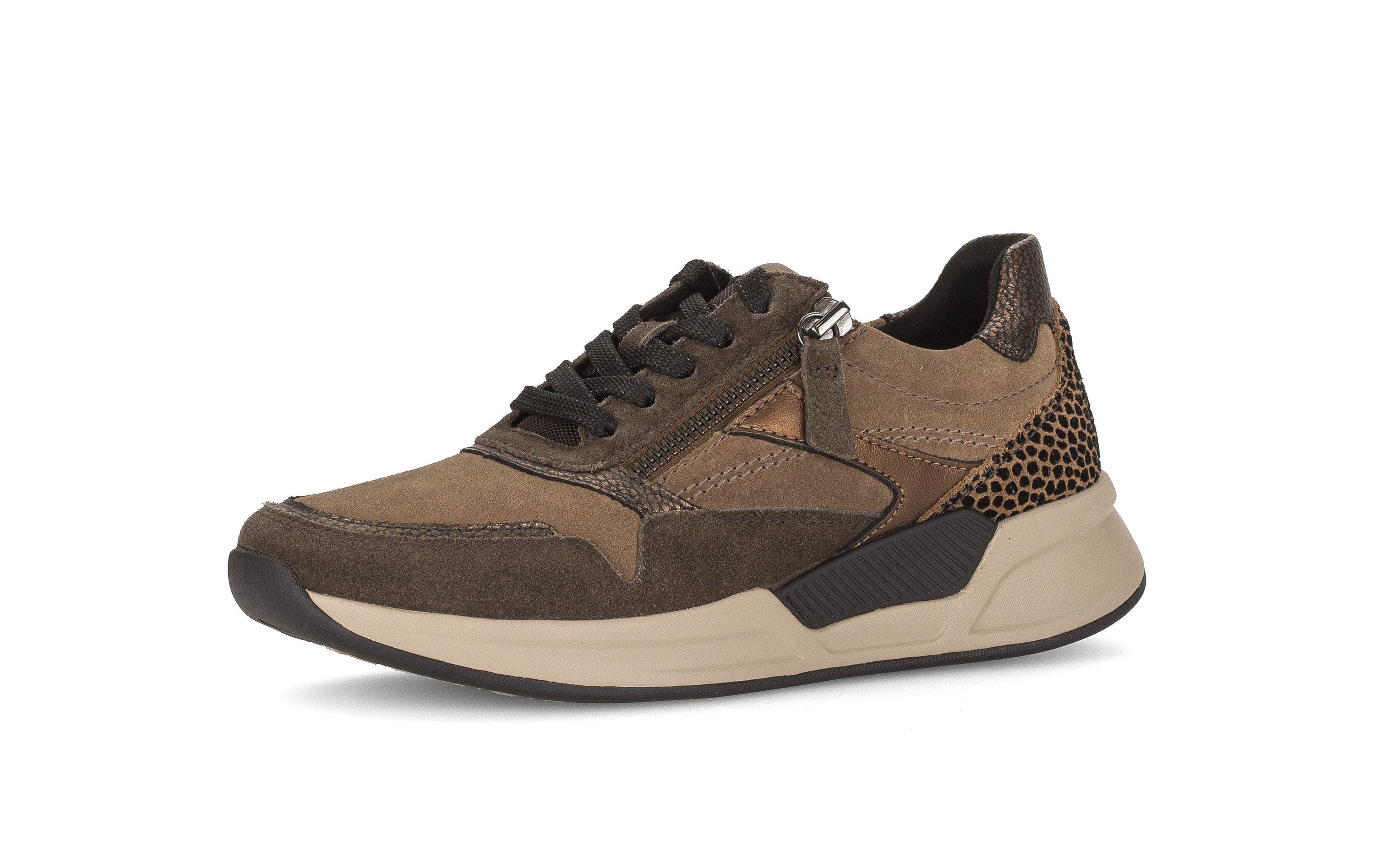 rollingsoft Keilsneaker Schnürschuh, Freizeitschuh, Halbschuh mit Kontrastbesätzen