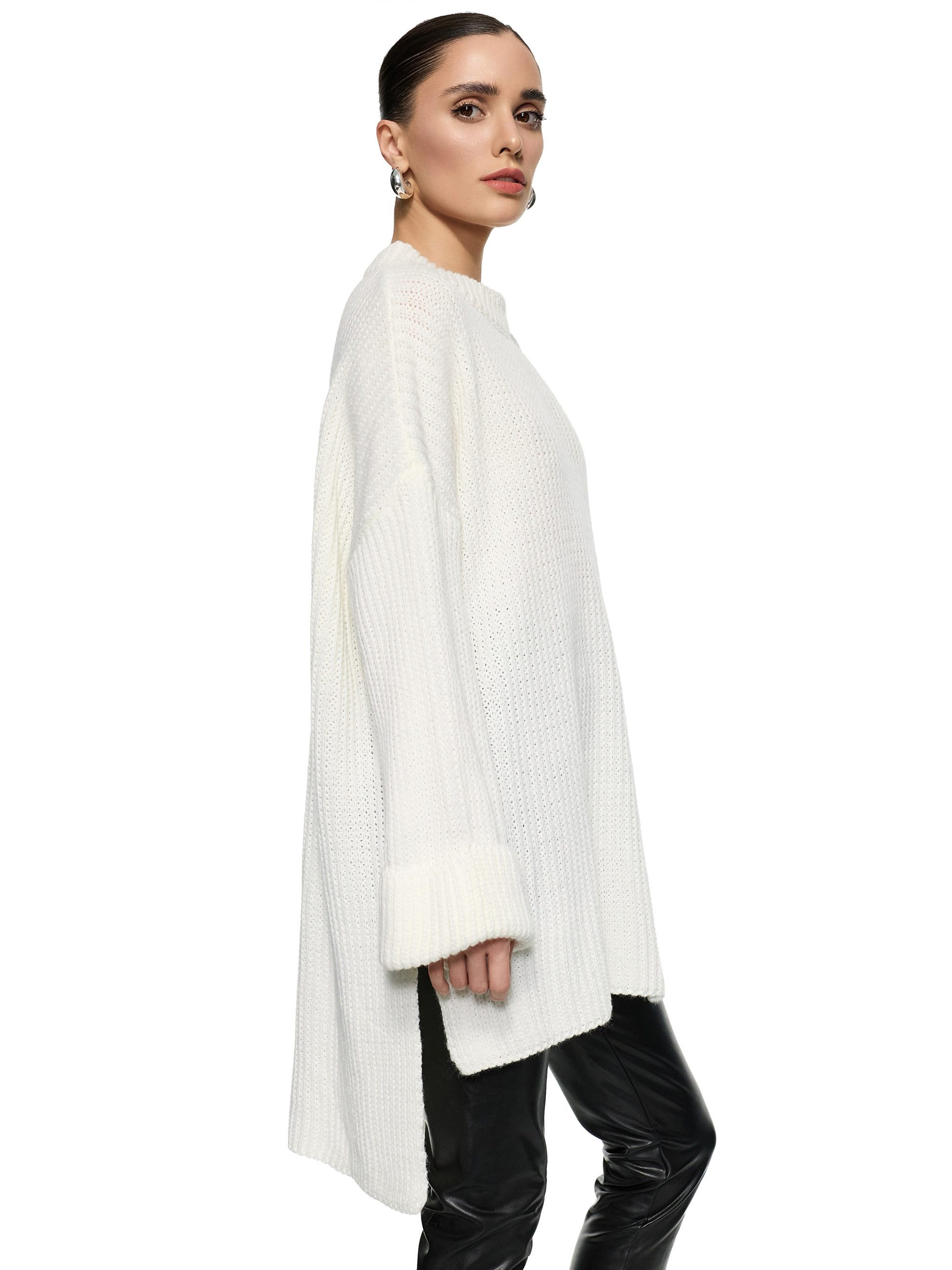 Worldclassca Longpullover WORLDCLASSCA Damen Oversize Strickpulllover Lang Pulli Oberteil Neue Kollektion - Stilvolle und gemütliche Strickmode für Damen