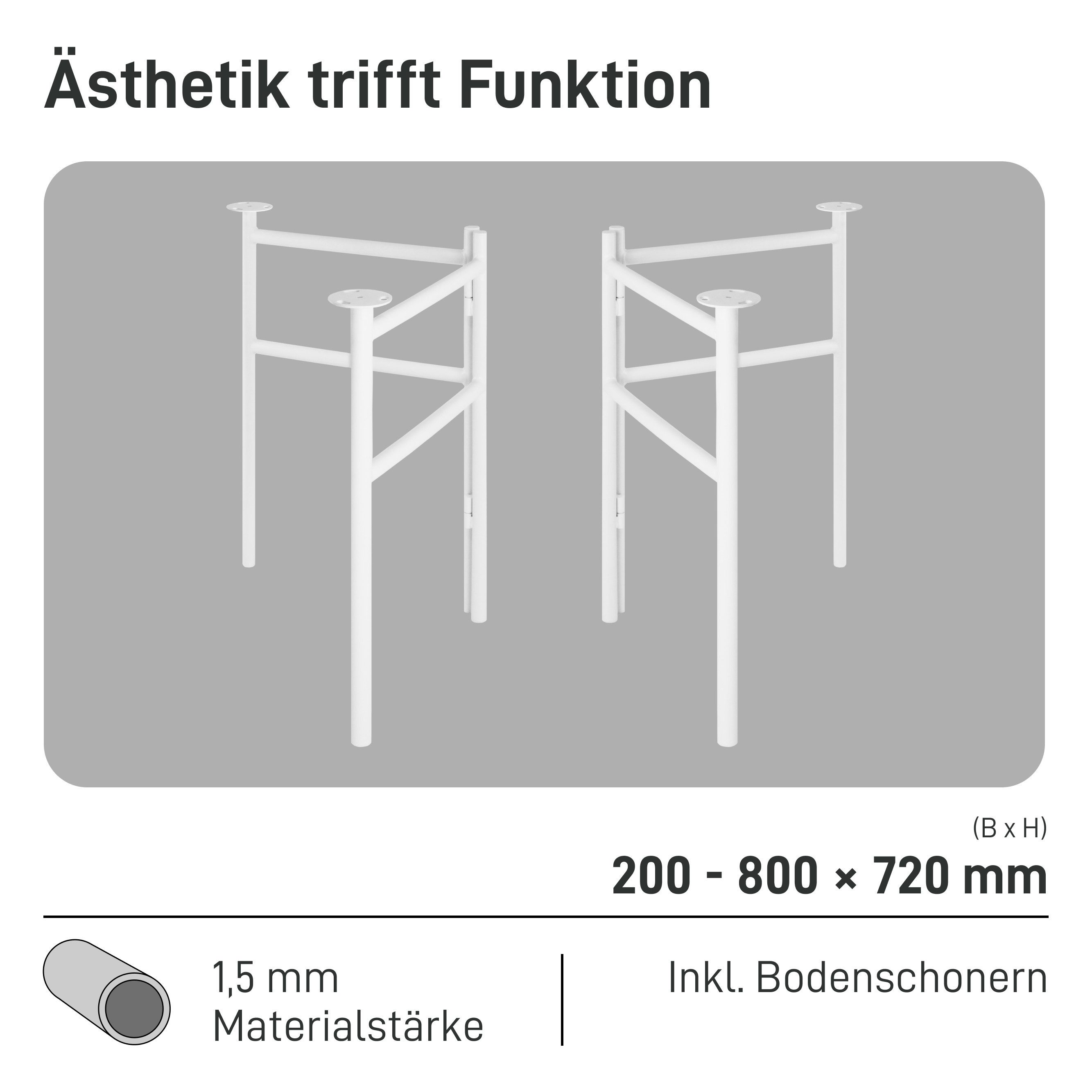 Natural Goods Berlin Tischbein FOLD, faltbare Tischbeine Metall, Klappböcke, Unterstellböcke, Wetterfest
