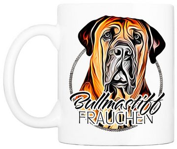 Cadouri Tasse BULLMASTIFF FRAUCHEN - Kaffeetasse für Hundefreunde, Keramik, mit Hunderasse, beidseitig bedruckt, handgefertigt, Geschenk, 330 ml