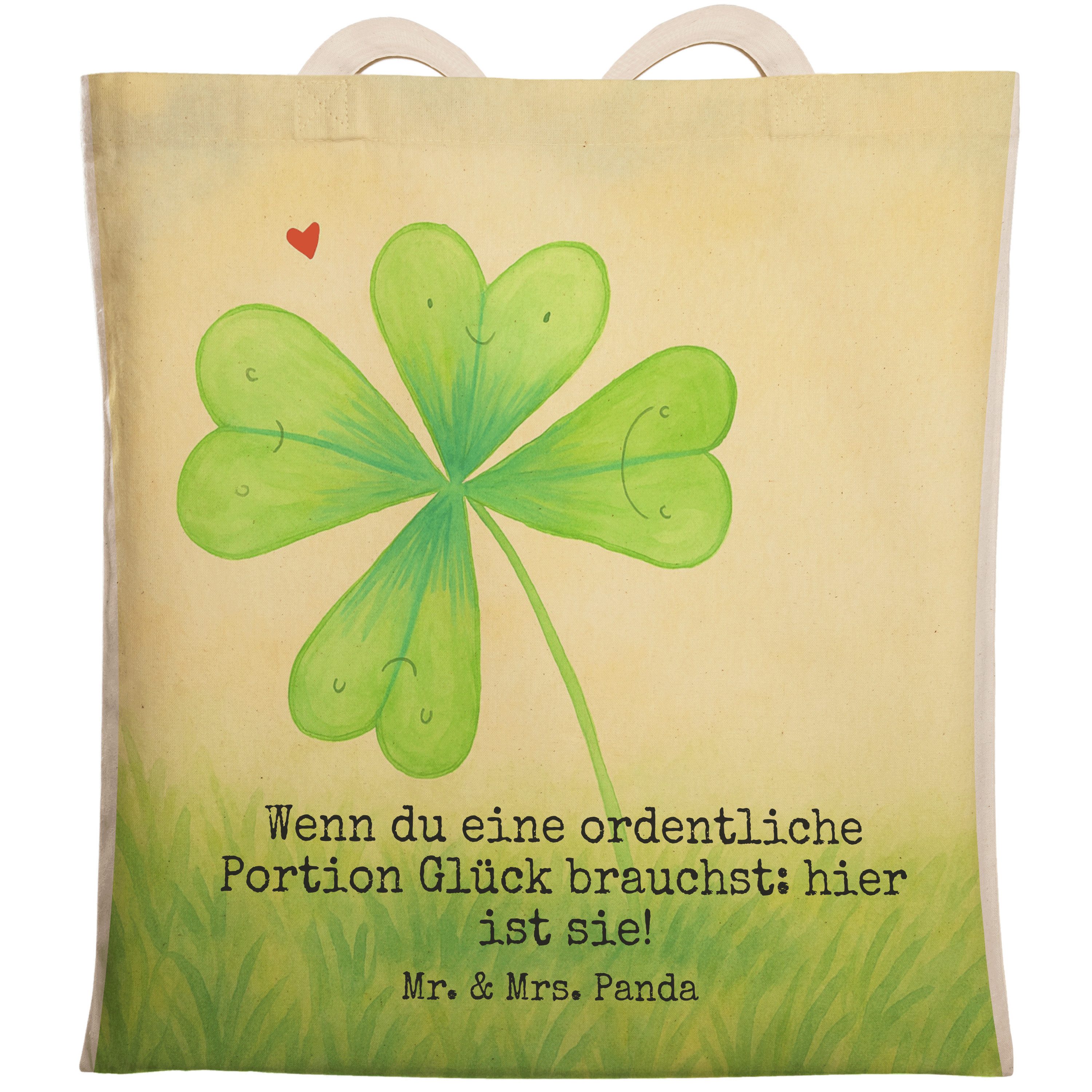 Tragetasche Blume Kleeblatt Design, shopping bag, Weiß, Beutel, großer shopper, N