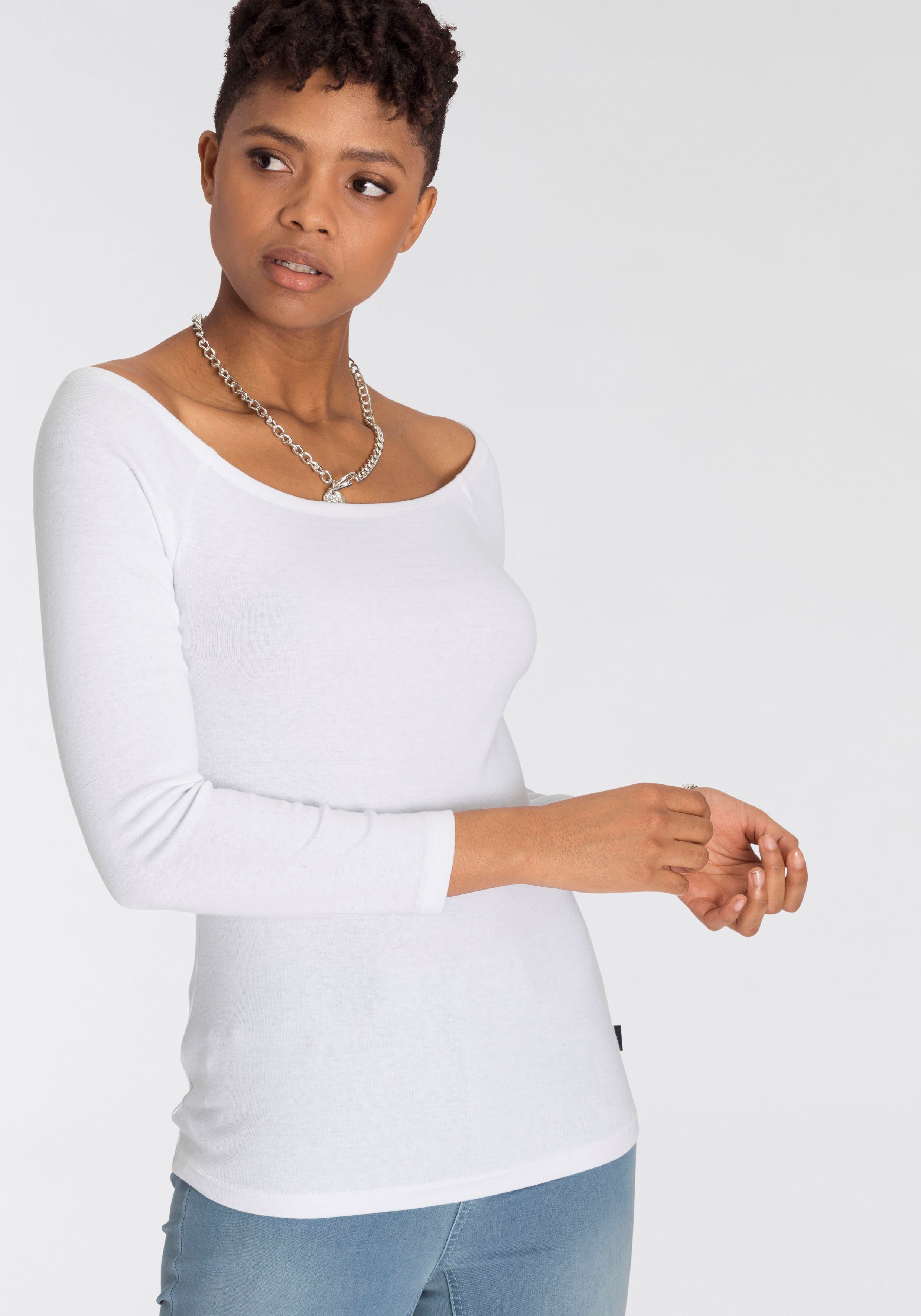 Arizona Carmenshirt Off-Shoulder variabel tragbar weiß | Carmenshirts
