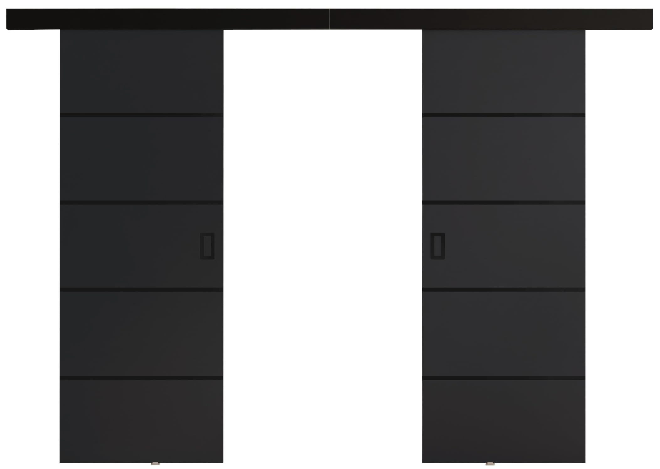 KIER FURNITURE Schiebetür WERDI DUO PLUS - 132 x 205 x 1.6 cm - Universell - Graphit