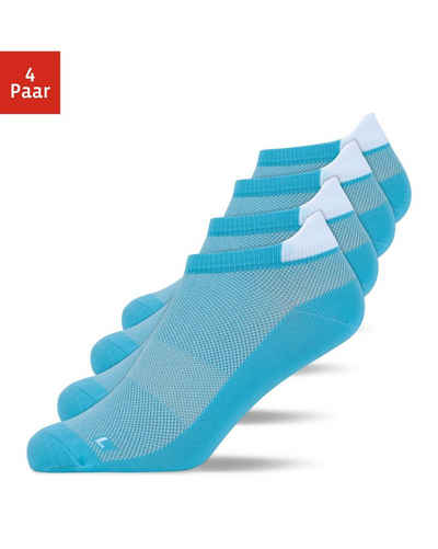 SNOCKS Laufsocken Running Socken für Damen & Herren (4-Paar) mit Fersenlasche und atmungsaktiv durch Mesh
