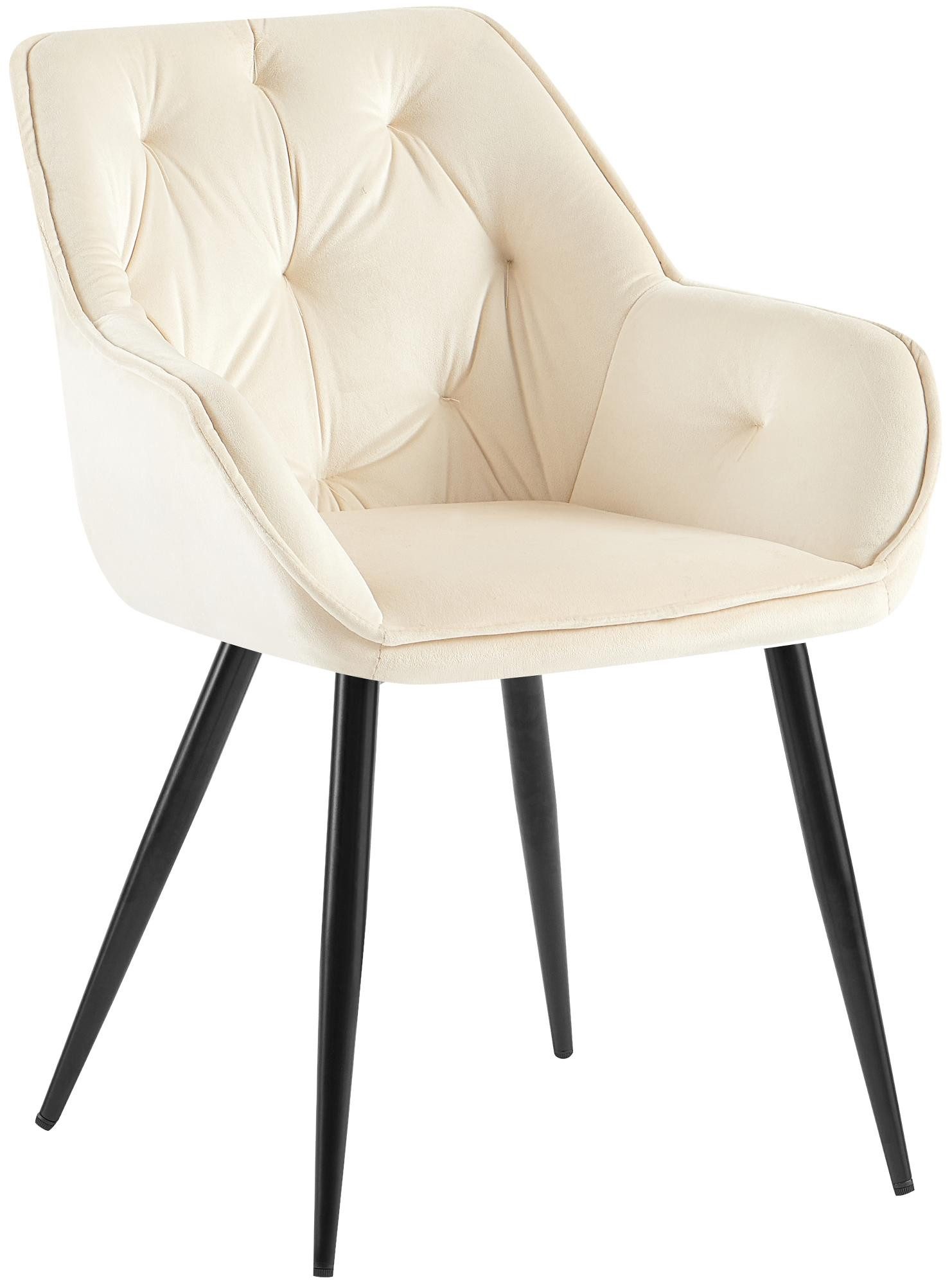 furnicato Besucherstuhl Esszimmerstuhl Cassis 81x56x58 cm Creme (1 St)