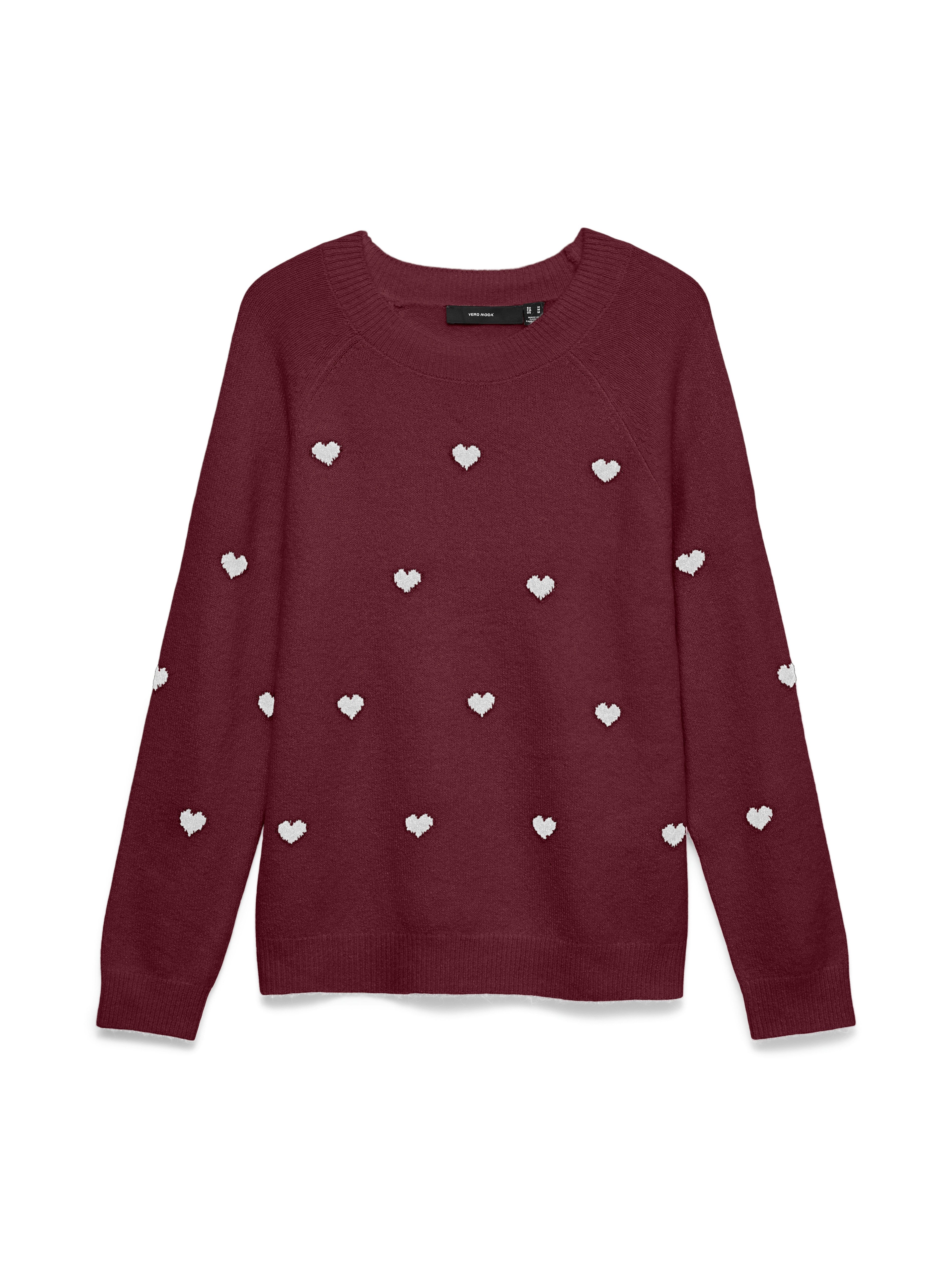 Vero Moda Rundhalspullover VMDOFFY INTARSIA LS O-NCK PULLOV GA NOOS Materialmix, regular fit