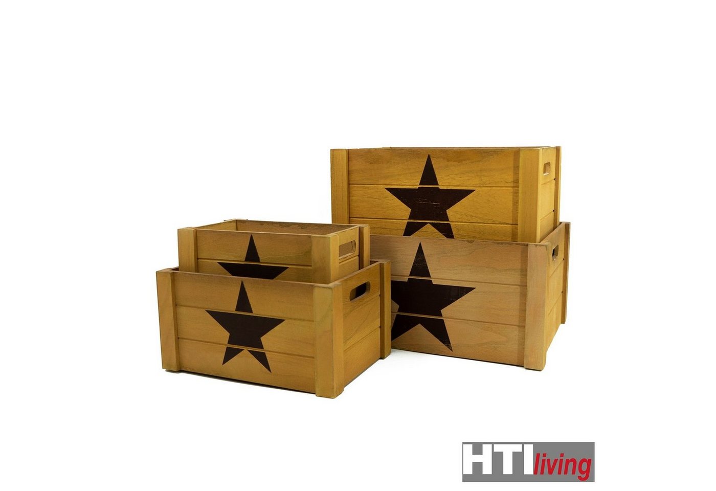 Thumbnail - HTI-Living Aufbewahrungsbox Holzkisten-Set 4 Größen (4 St., 4 Holzkisten)