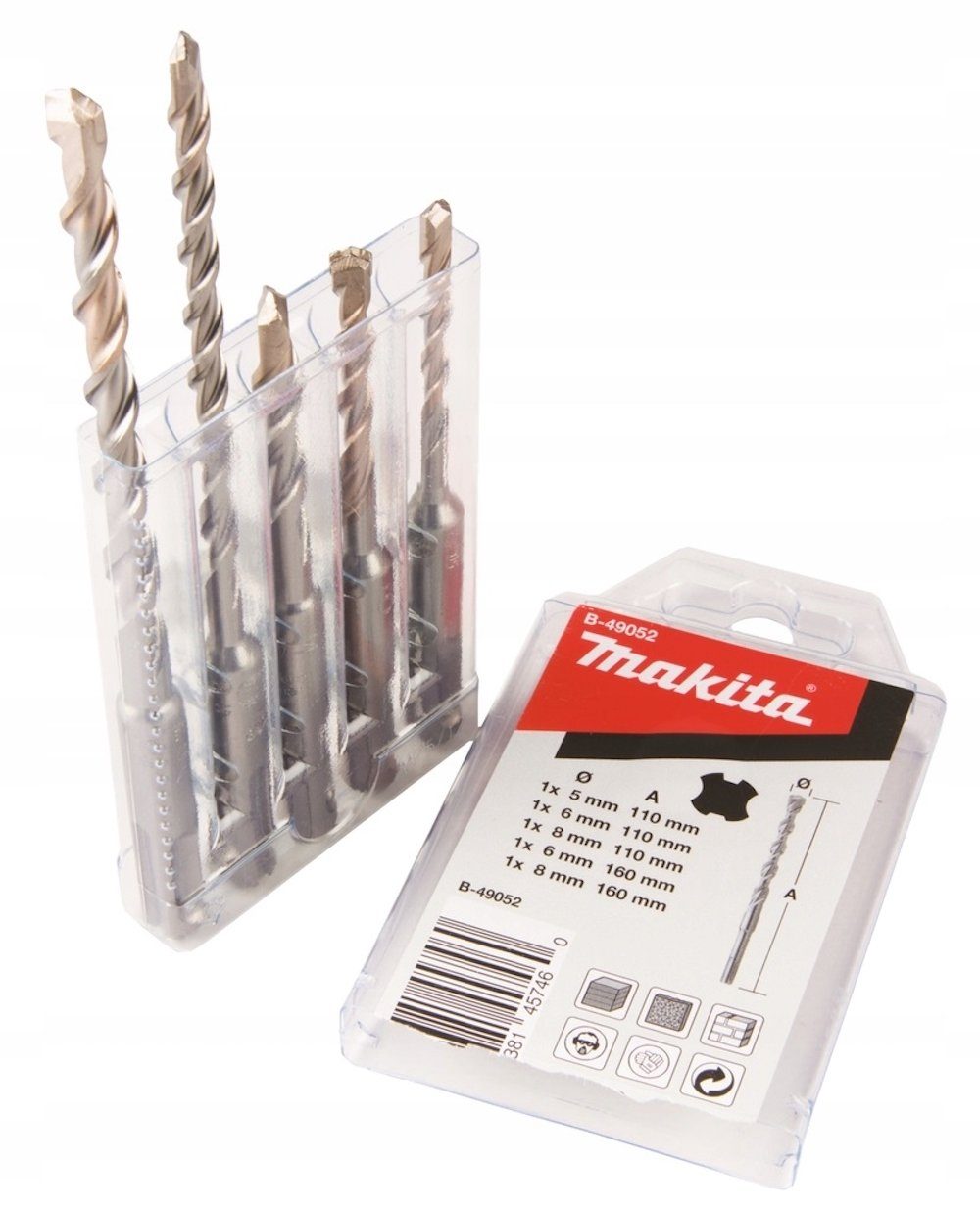 Makita Steinbohrer MAKITA Bohrer-SET SDS-PLUS 5 Teilig V-PLUS B-49052