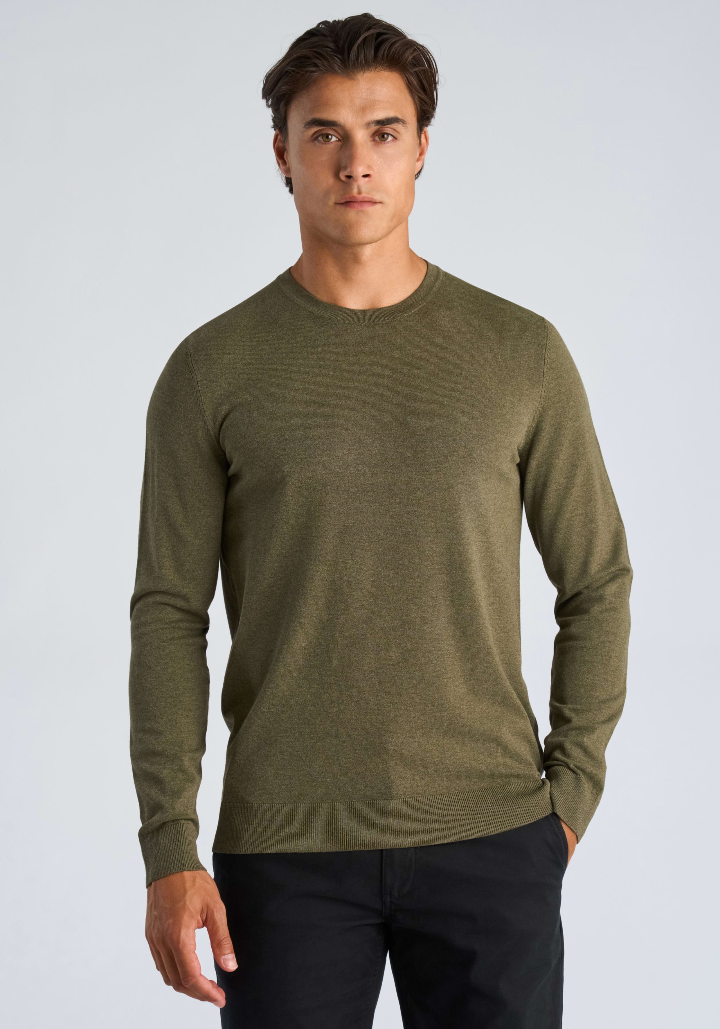 LINDBERGH Strickpullover mit Rundhals / Viskose / unifarben