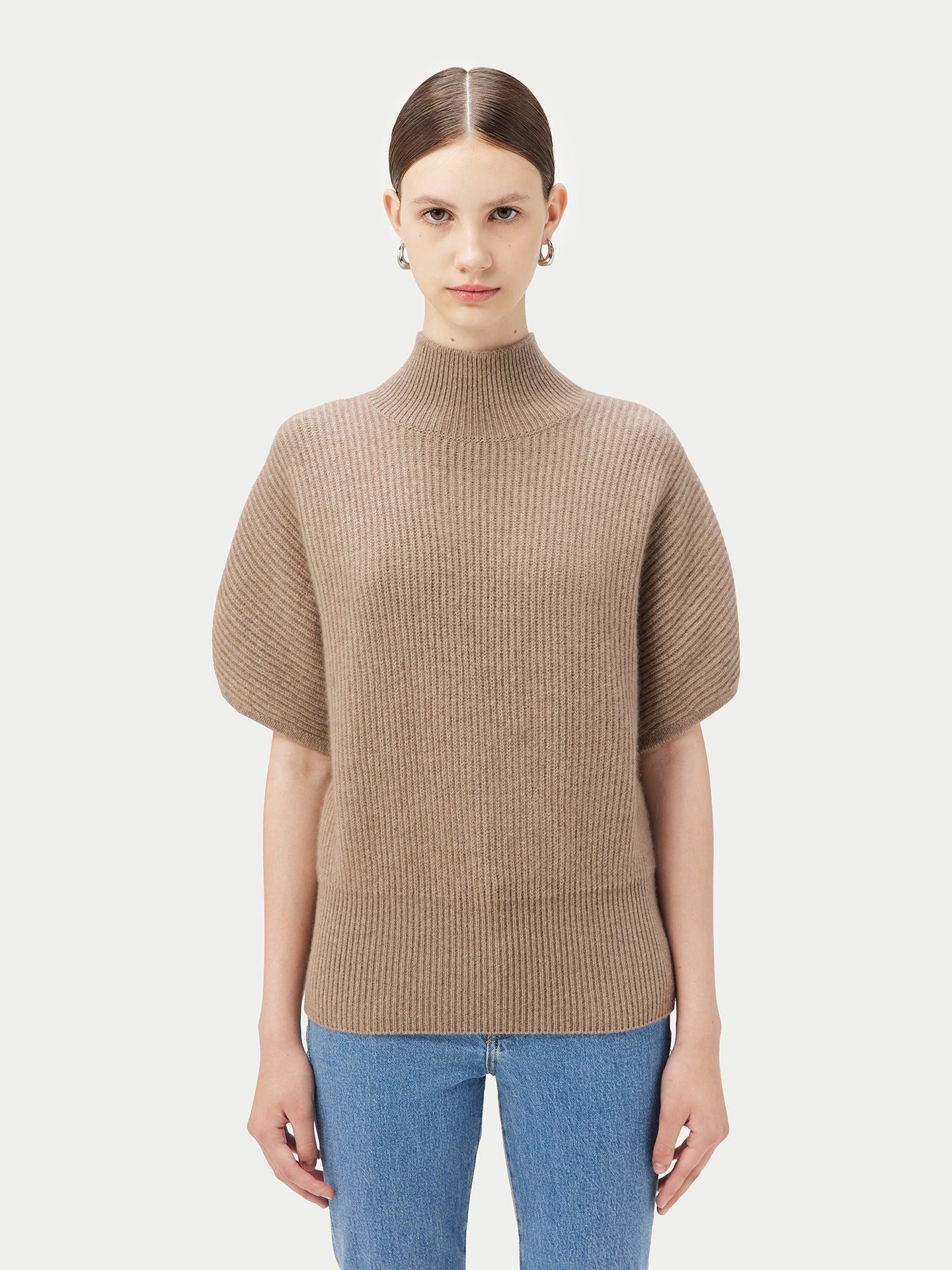 GOBI Cashmere Stricktop Kurzärmeliger Rollkragenpullover aus günstig online kaufen