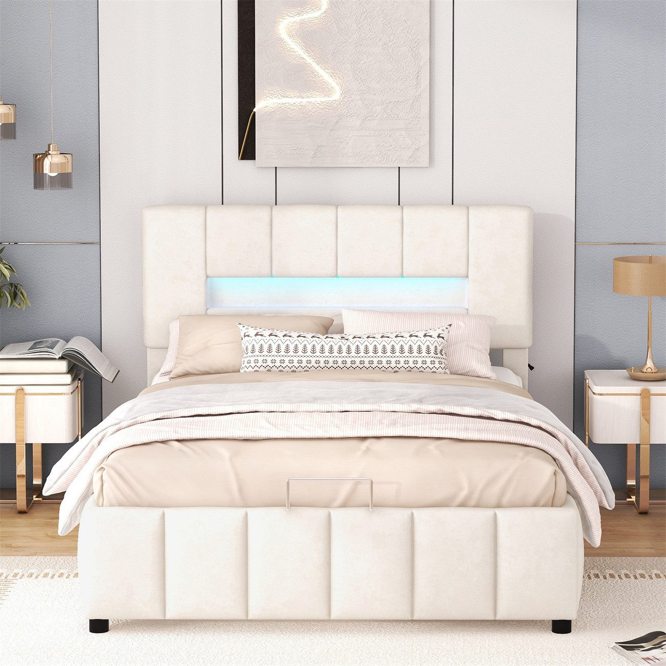 autolock Polsterbett Familienbett,Erwachsenen bett,Modernes Bettgestell mit Stauraum, Familienbett,Erwachsenen bett,Modernes Bettgestell mit Stauraum