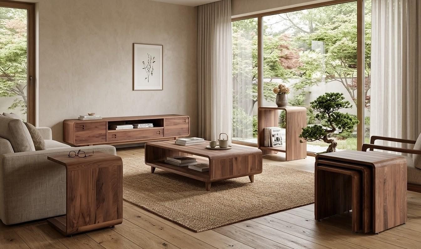 JVmoebel TV-Wand TV Board Couchtisch Wohnzimmer modern braun neu, Made in Europa
