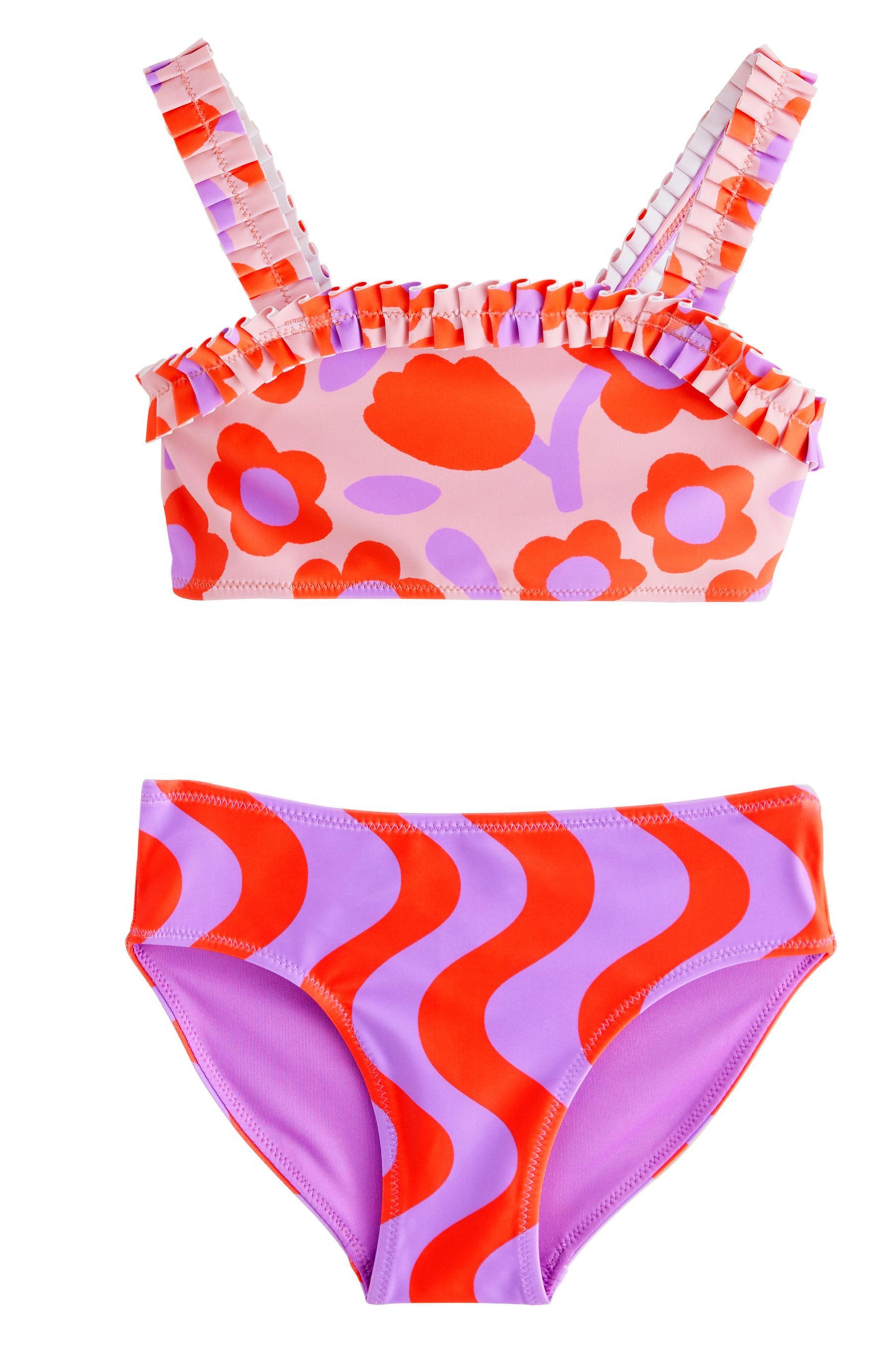 Bustier-Bikini Bikini mit eckigem Ausschnitt und Print