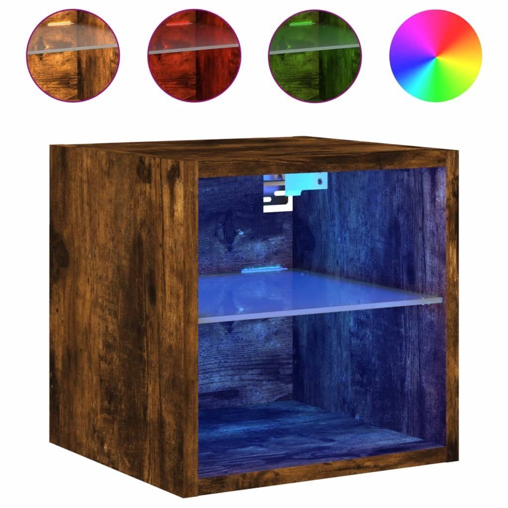 vidaXL TV-Wand TV-Wandschrank mit LED-Leuchten Räuchereiche günstig online kaufen