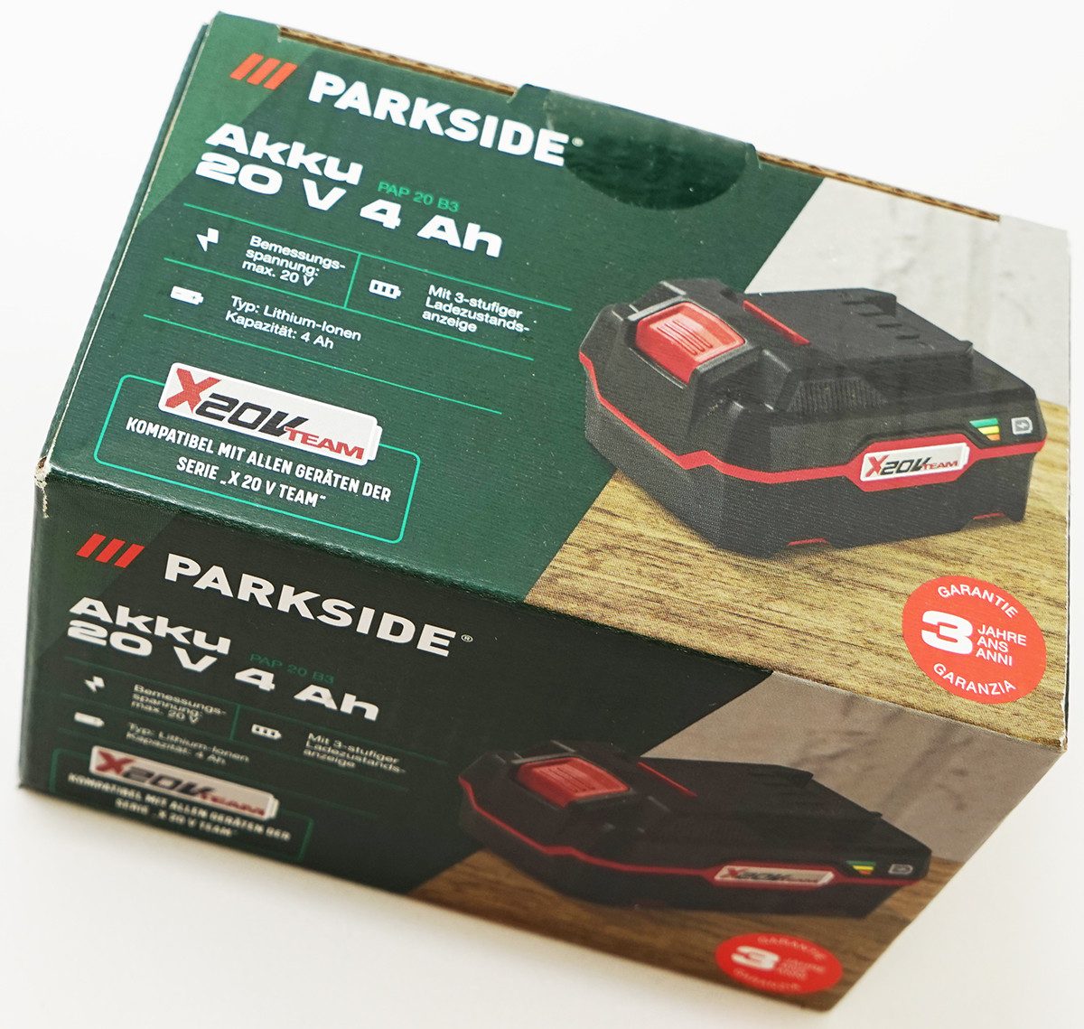 Parkside 20V Akku PAP 20 B3, 4 Ah, mit Cell Balancing, X20V 4Ah Werkzeug-Akku-Ladetechnik