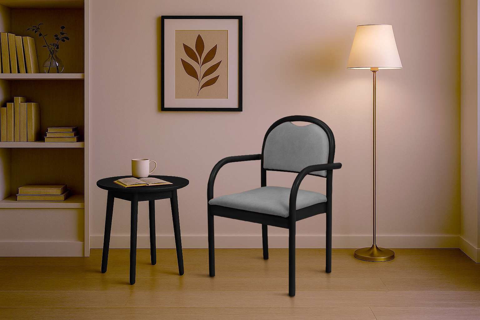 Home affaire Armlehnstuhl ROMA, Stuhl, Armlehnstuhl, Sessel, Komfortsessel, Made in Italy (1 St), Stapelbar, Fleckenabweisendes Gewebe, Massivholz