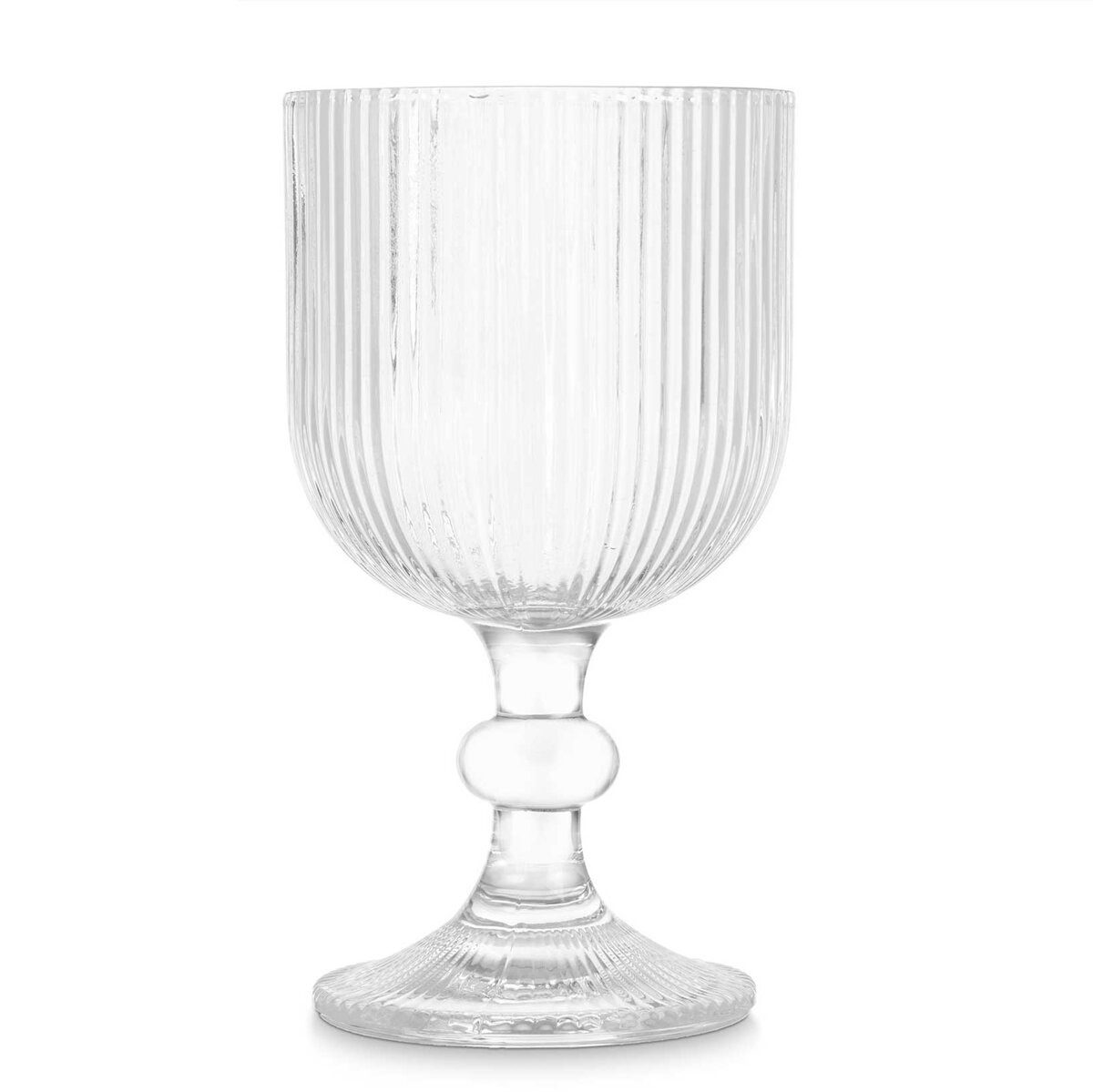 Vivalto Weinglas Gestreiftes Wasserglas, 370 ml, 6 Stück, Glas