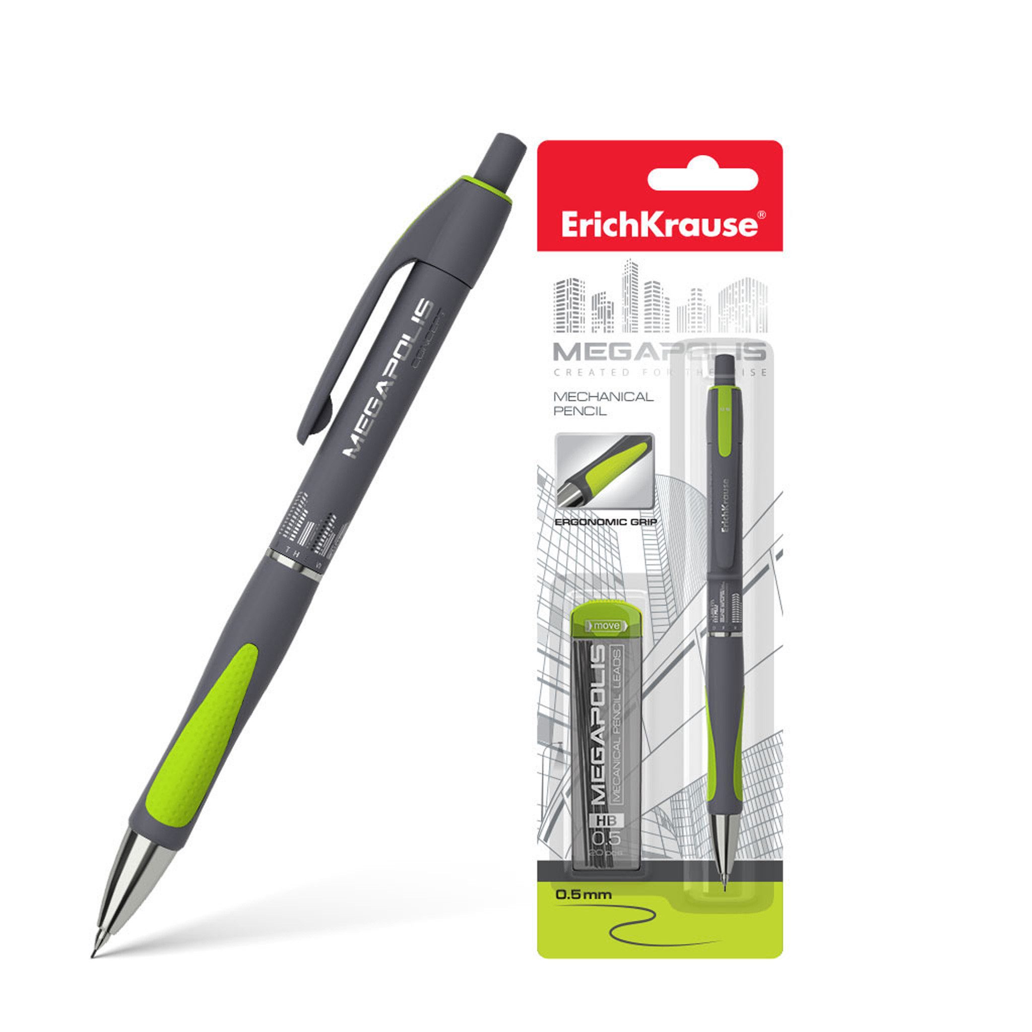 Erich Krause Druckbleistift, Druckbleistift HB 0,5mm mit 20 Bleistiftminen 1 Stück