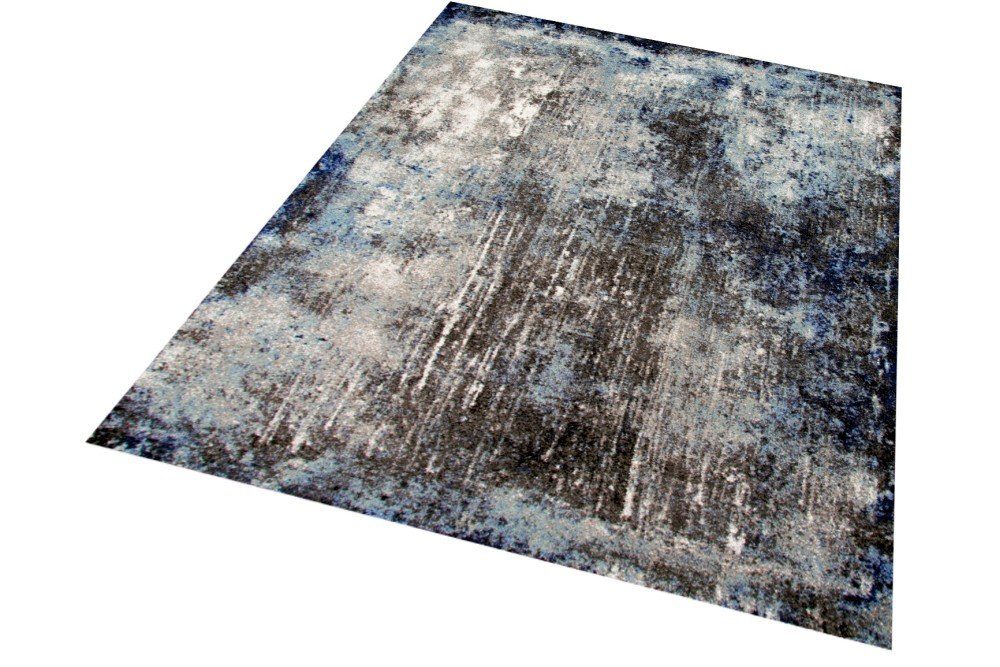 Carpetia Teppich Teppich modern Wohnzimmerteppich Vintage blau grau schwarz, rechteckig, Höhe: 15 mm
