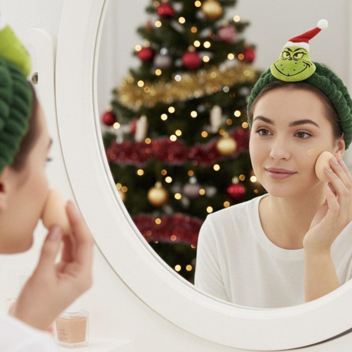 Cerda Turban The Grinch Kosmetik Turban – Weiches Haarband für Pflege & Make-up