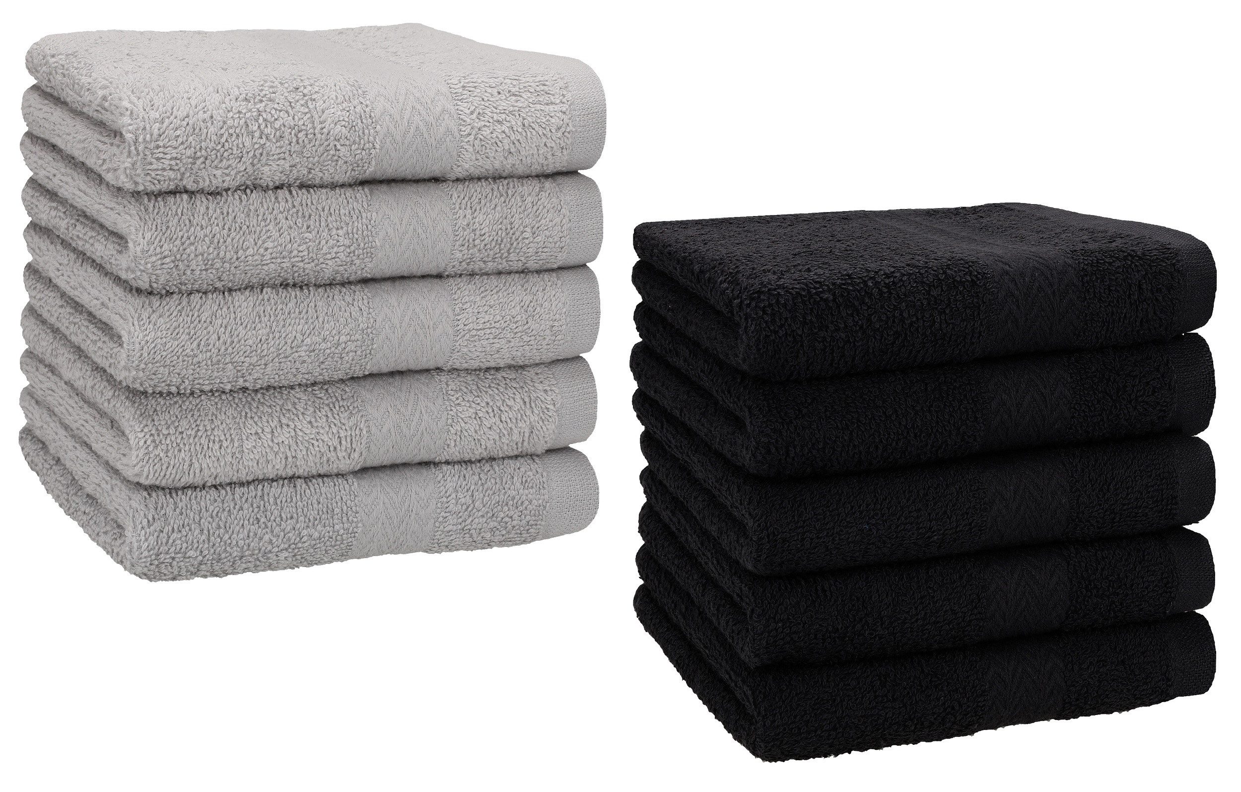 Betz Seiftuch 10 Stück Seiftücher Set Premium Farbe schwarz/silbergrau, (Set, 10-St), Seiflappen