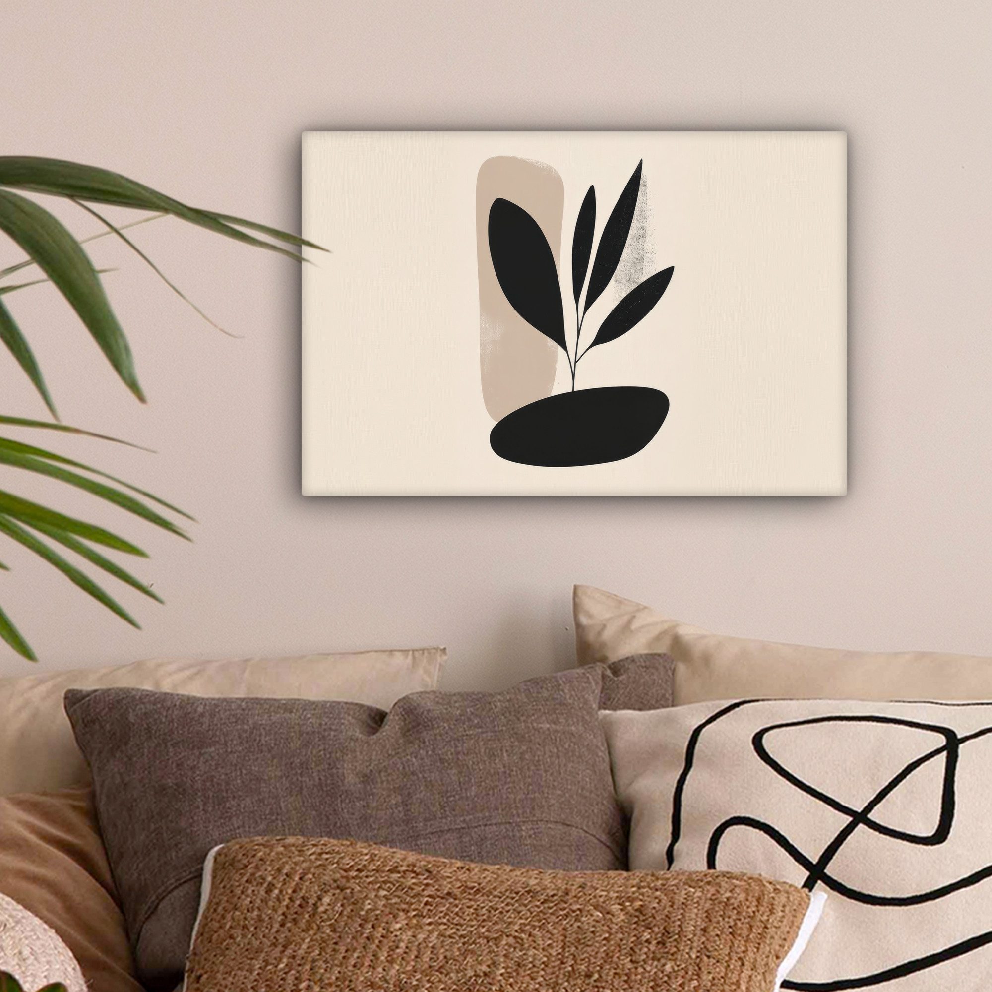 OneMillionCanvasses® Leinwandbild Pflanze - Beige - Japanisch, Fotodruck (1 günstig online kaufen