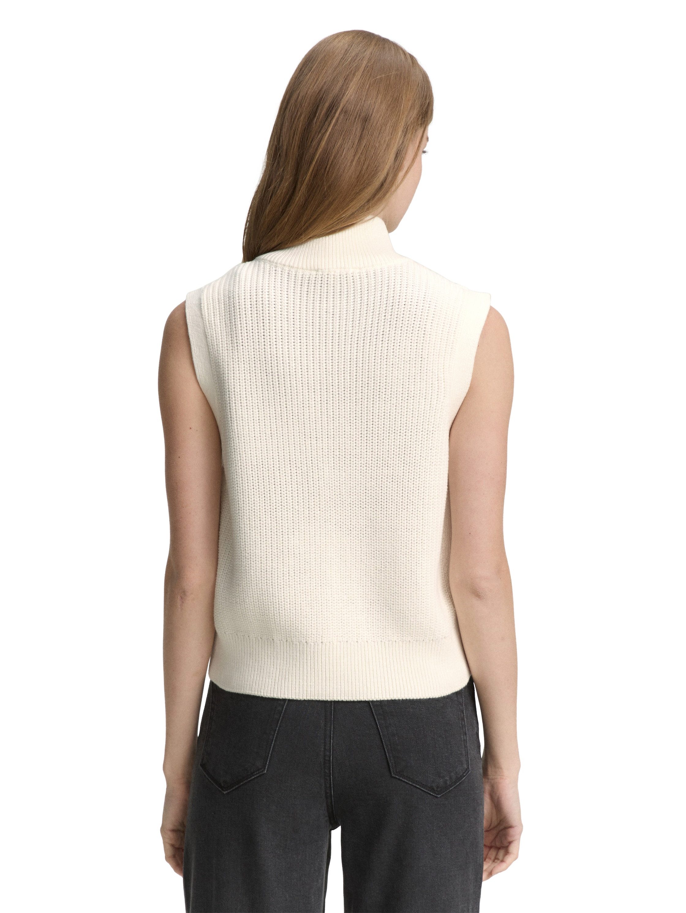 TOM TAILOR Denim Strickjacke ohne Ärmel und mit Reißverschluss günstig online kaufen