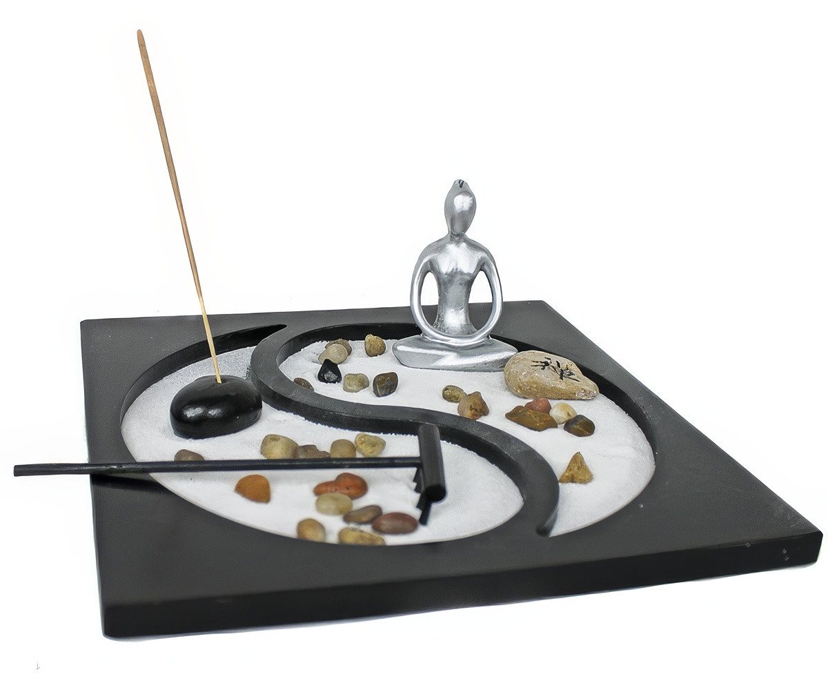 Yudu Dekofigur Zen - Garten mit Yoga Figur YinYang Zeichen Fengshui Nr:YH 172