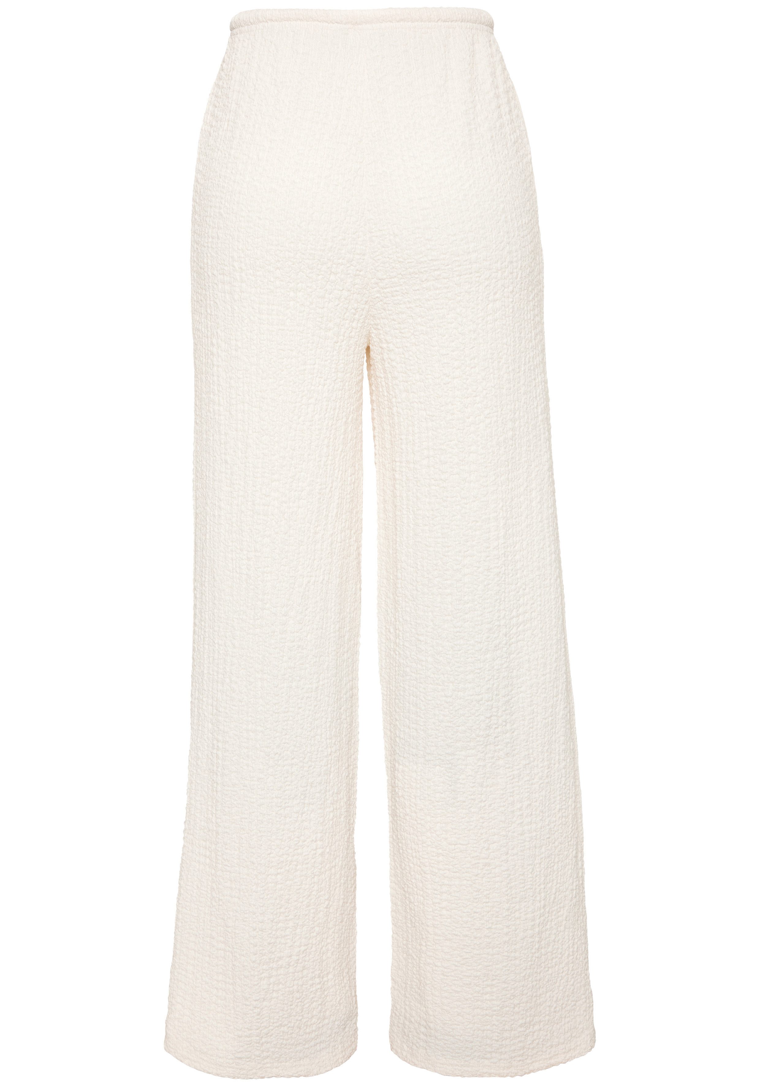 LASCANA Schlupfhose bügelfrei mit weitem Bein aus bequemen Stoff mit Kordelzug, Sommerhose, Strandhose