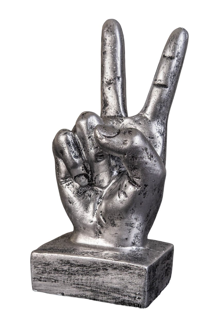 Dekofigur IDYL Moderne Skulptur Figur Resin "Hand Victory"