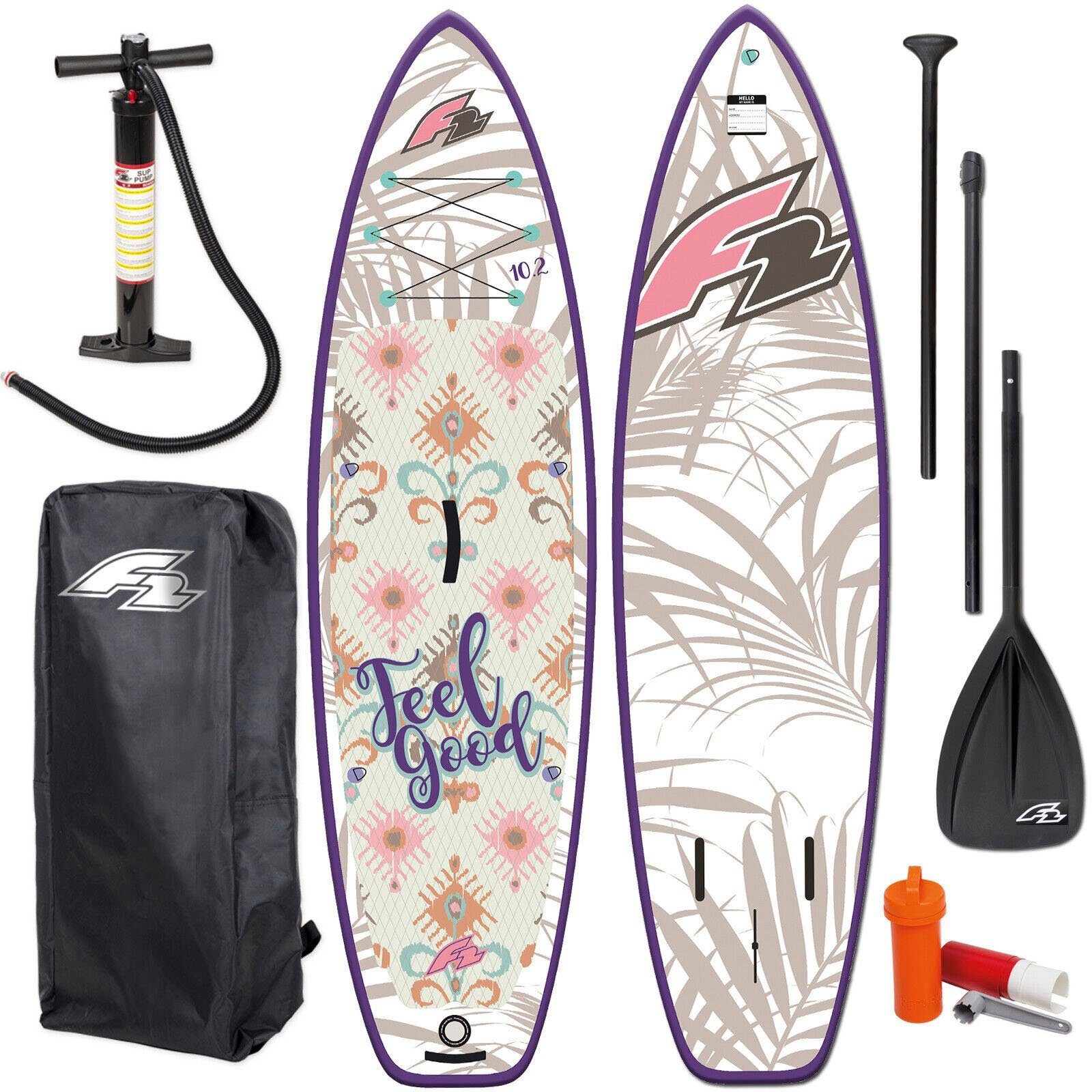 Feelgood woman SUP-Board 10,2 tlg) Inflatable F2 (Packung, rosé, 5