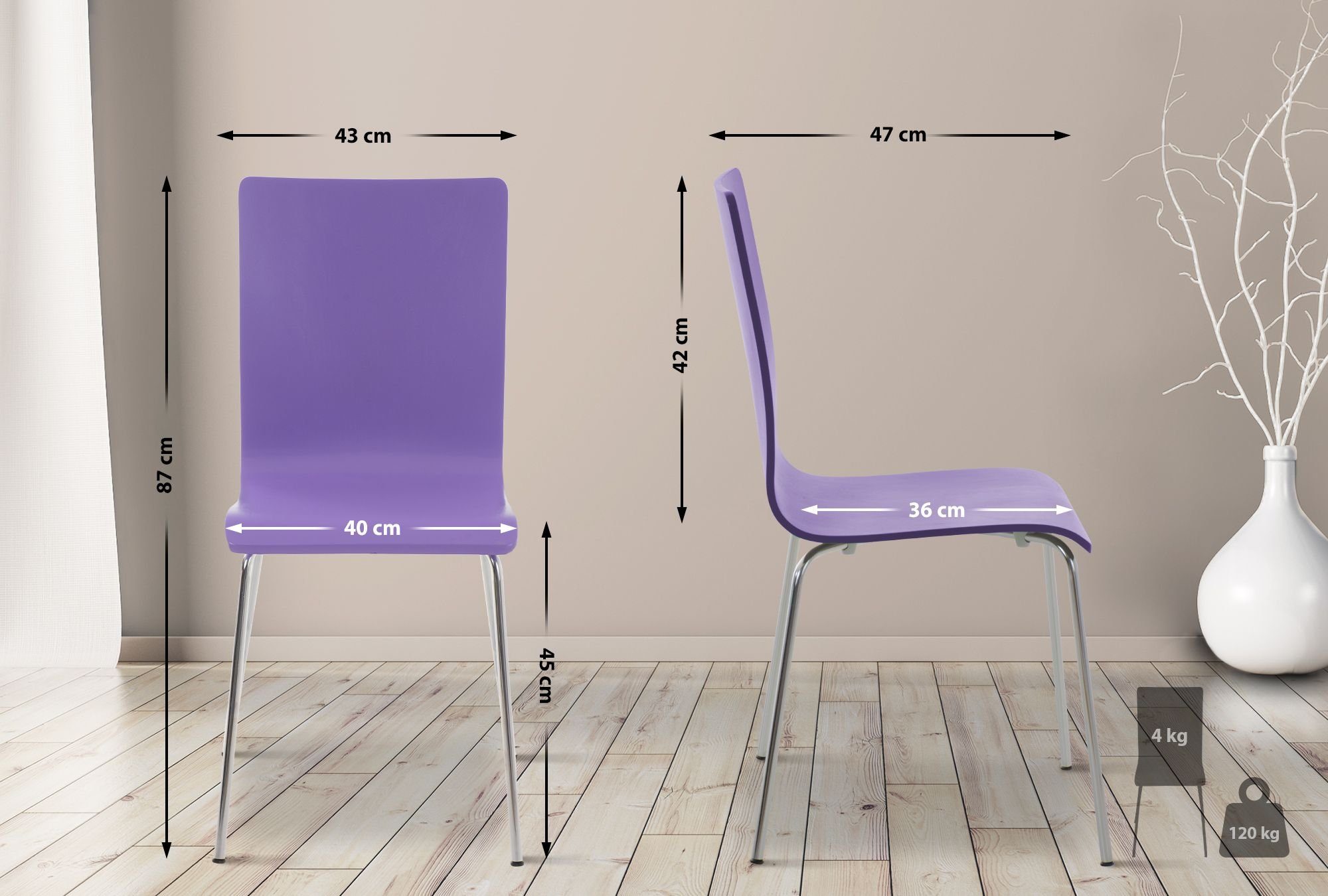 CLP Besucherstuhl Pepe, ergonomisch geformter Holzsitz günstig online kaufen