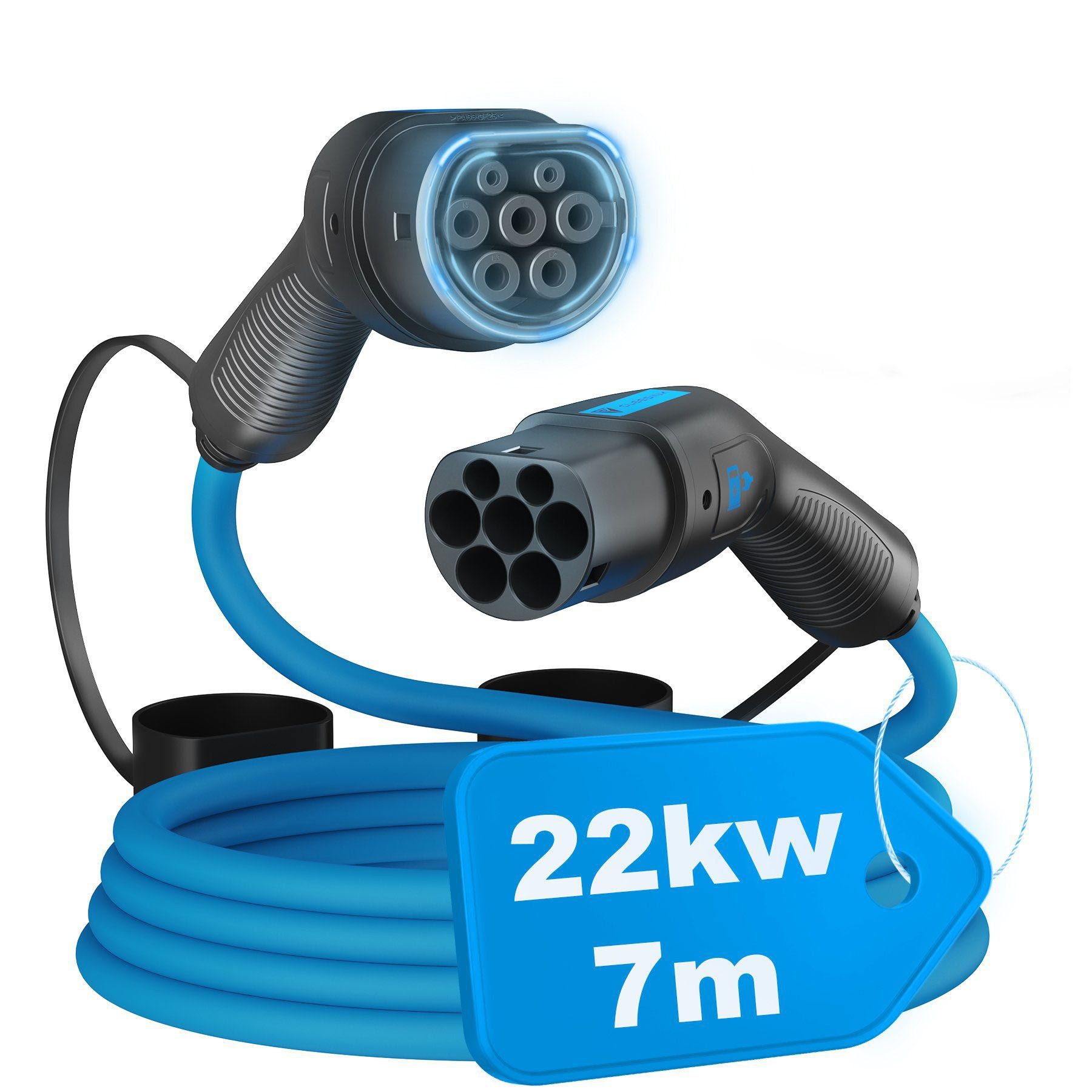 Typ 2 Ladekabel 22kW für Elektroautos 7m mit Tasche auto zubehör Autoladekabel