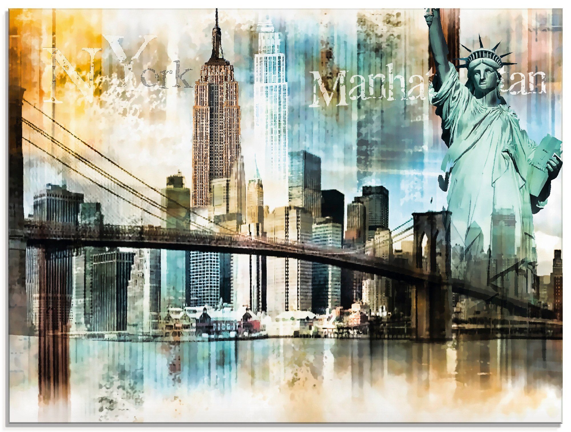 Größen Collage, (1 Skyline St), Amerika in Abstrakte Artland York New verschiedenen Glasbild