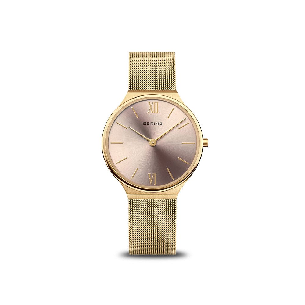 Bering Quarzuhr Bering Ultra Slim gold poliert/gebürstet 18434-336 18434-336, Hochwertiges Produkt mit zeitlosem Design, sorgfältiger Verarbeitung