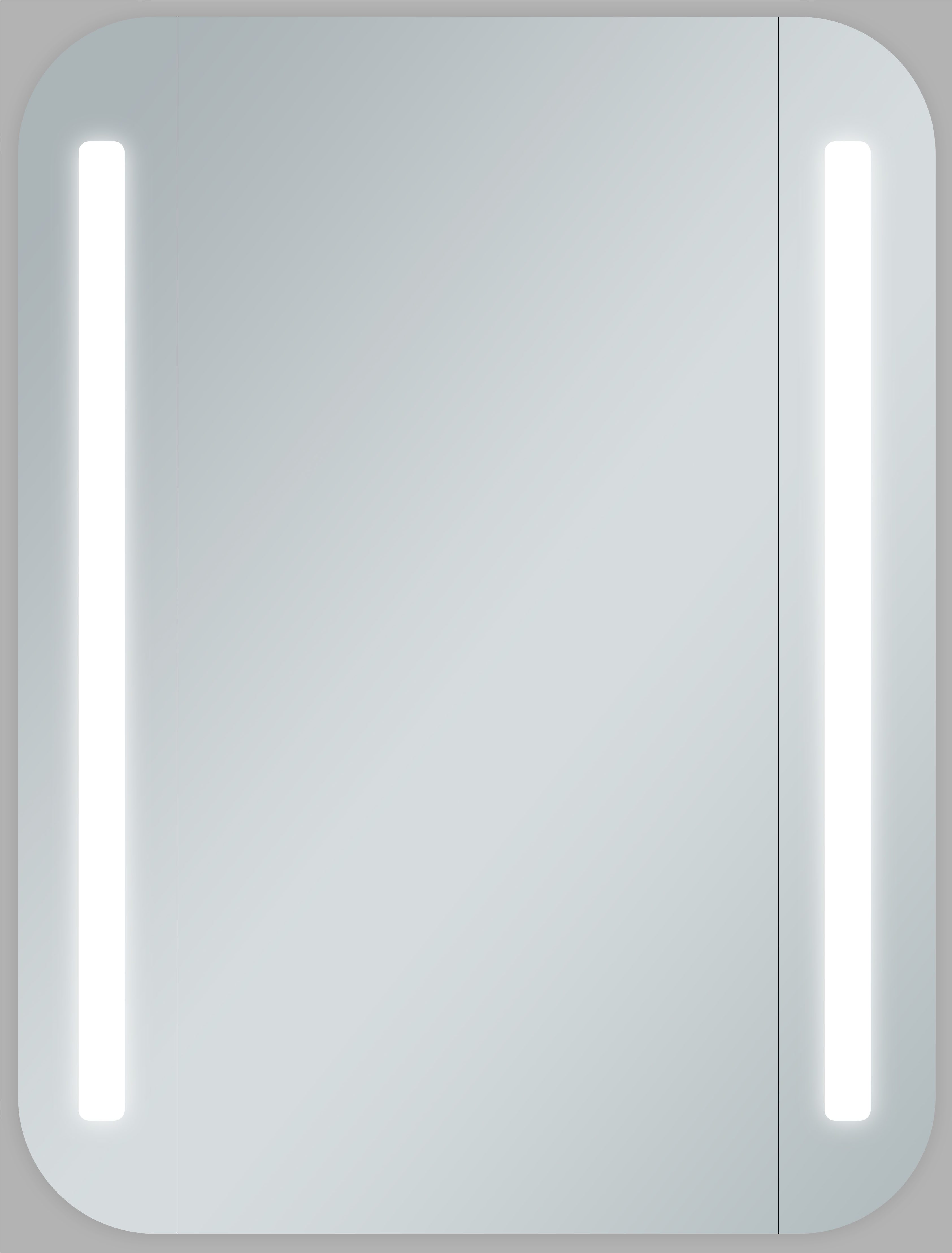 Talos Badezimmerspiegelschrank Talos Black Linea austauschbare LED-Beleuchtung, 60x70cm